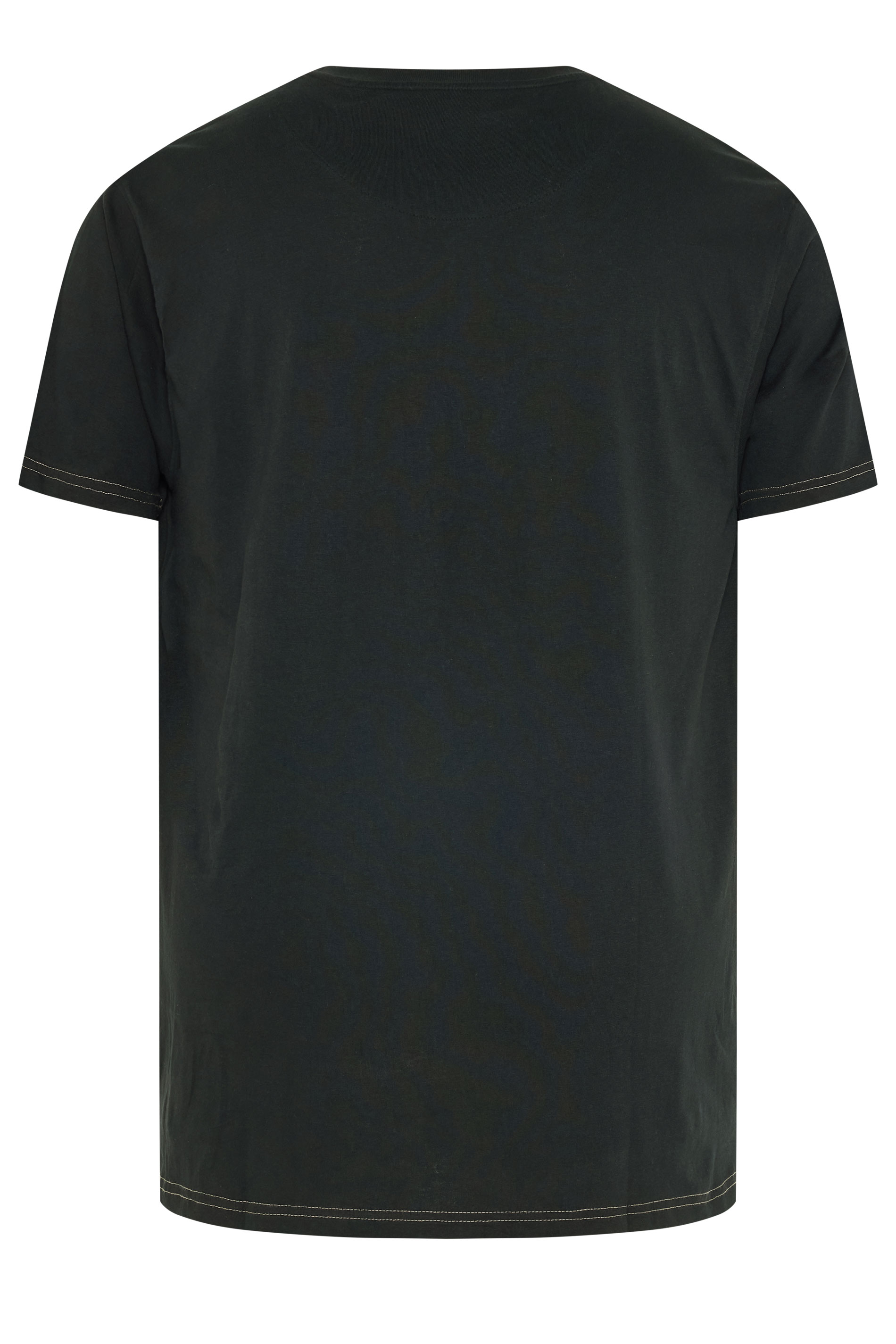 KAM Big & Tall Black Vintage Denim Graphic Print T-Shirt | BadRhino 2