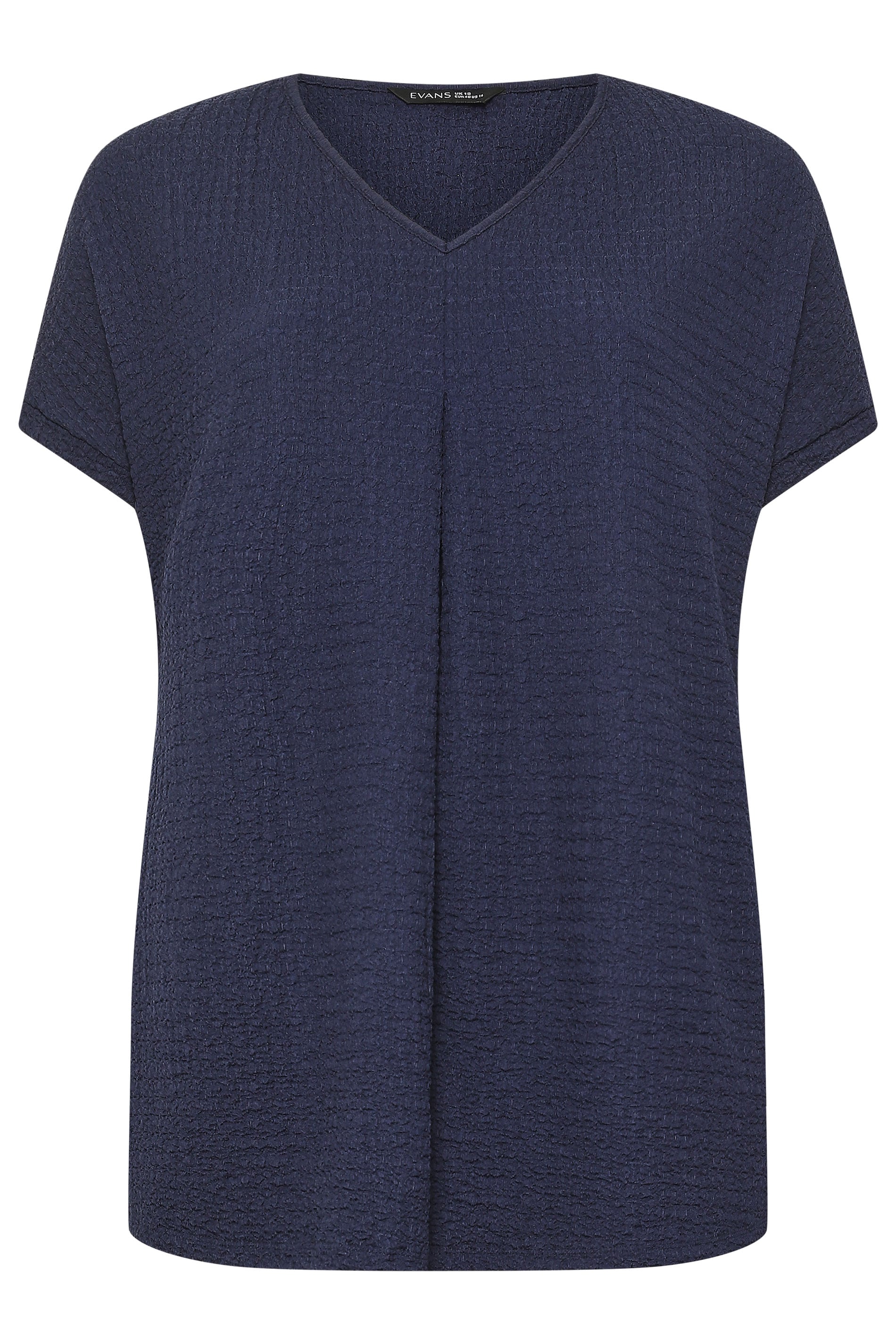 EVANS Plus Size Navy Blue Plisse Pleat Top | Evans 5