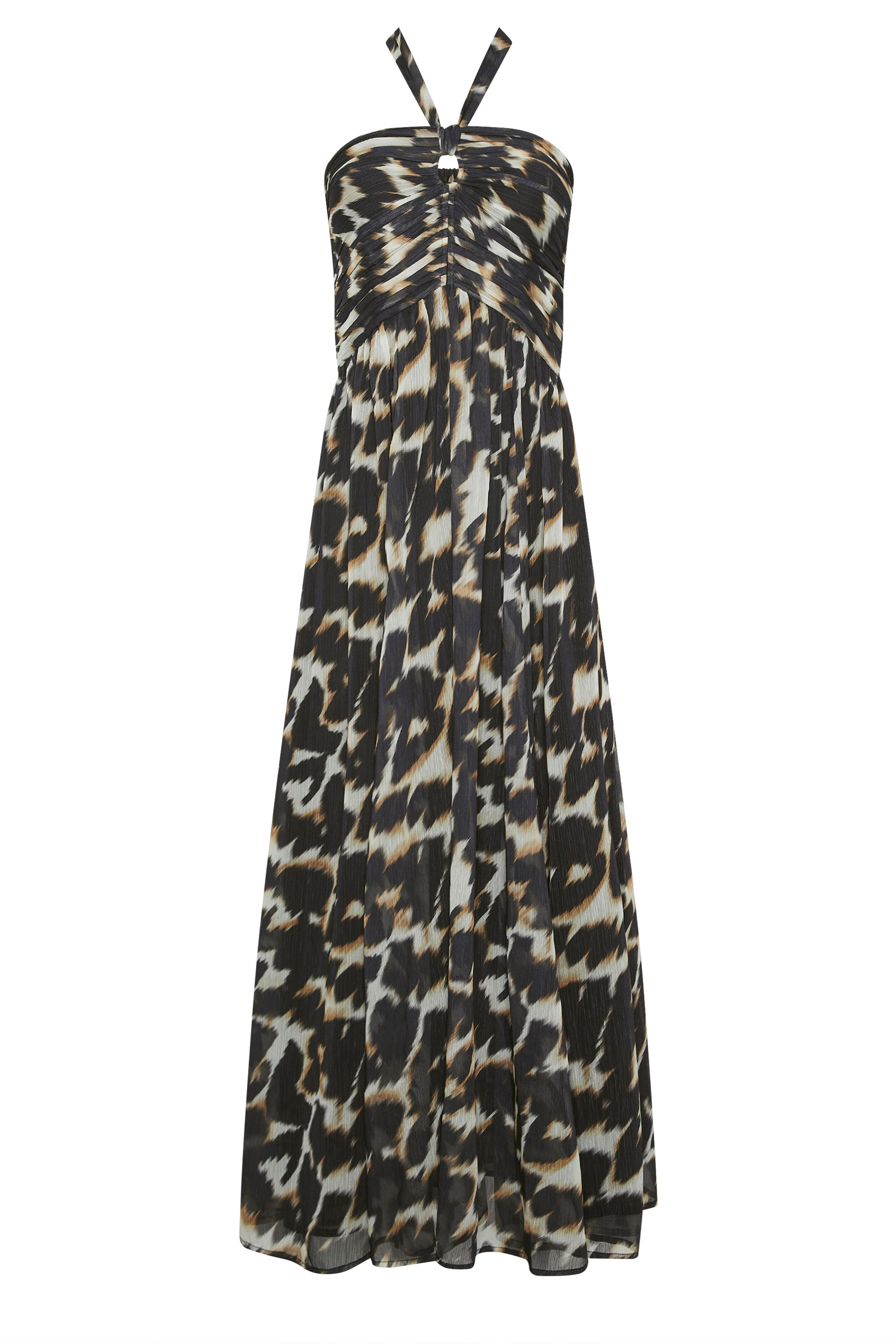 STAR Black Leopard Print Halter Neck Dress | StarByJM 10