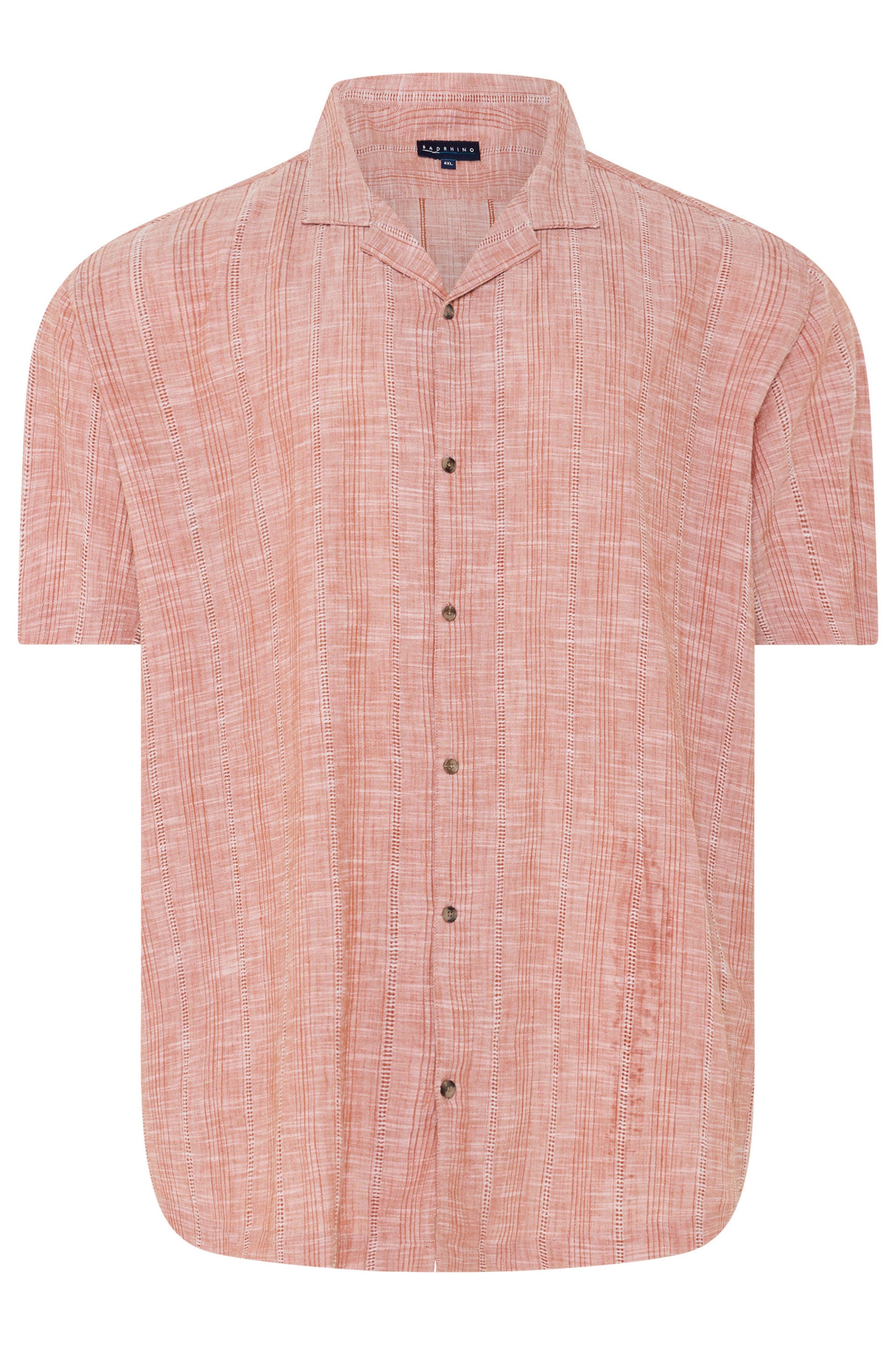 BadRhino Big & Tall Coral Pink Textured Stripe Shirt | BadRhino 6