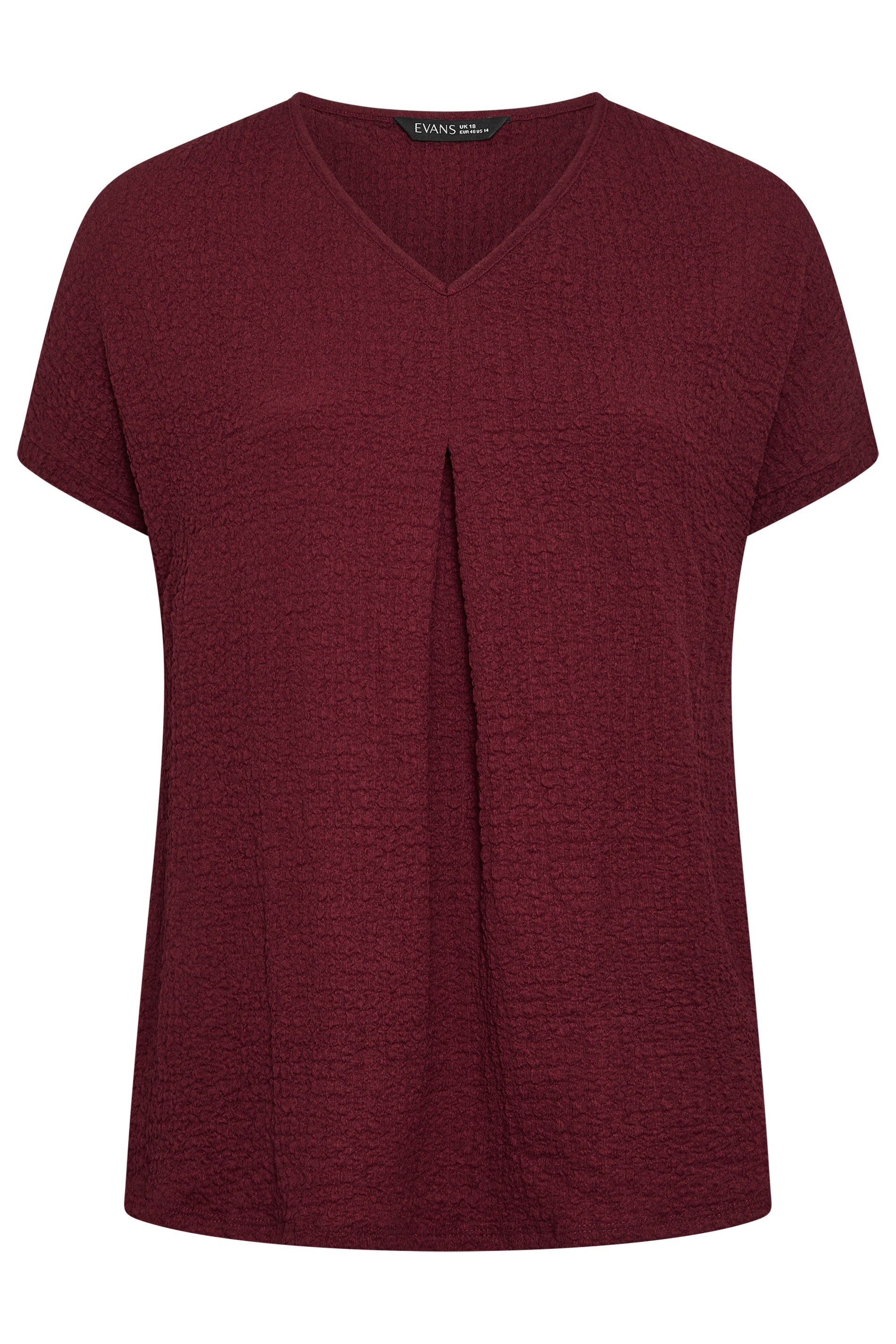 Evans Women's Red Plus Berry Pleat Front Swing Top Size 14