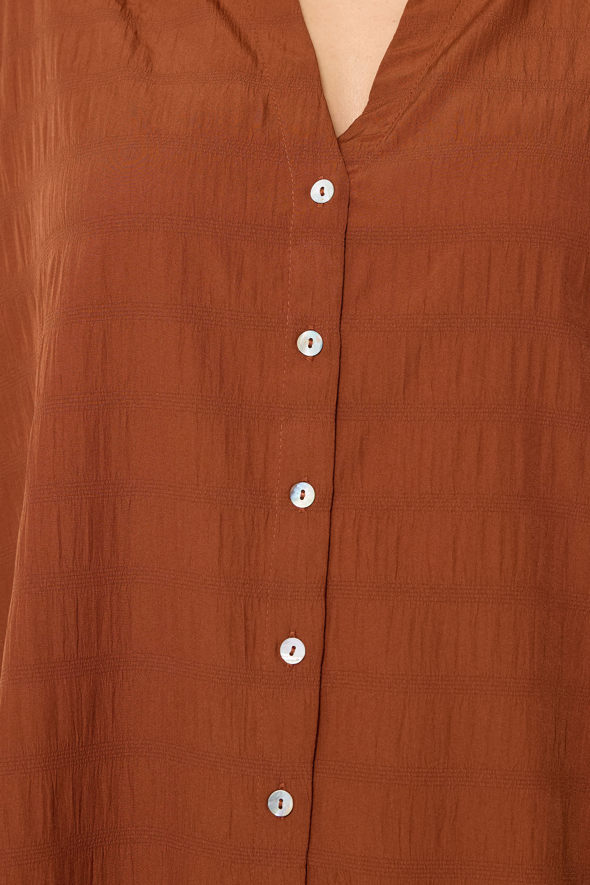 YOURS Plus Size Brown Textured Shirt | Yours Clothing 4