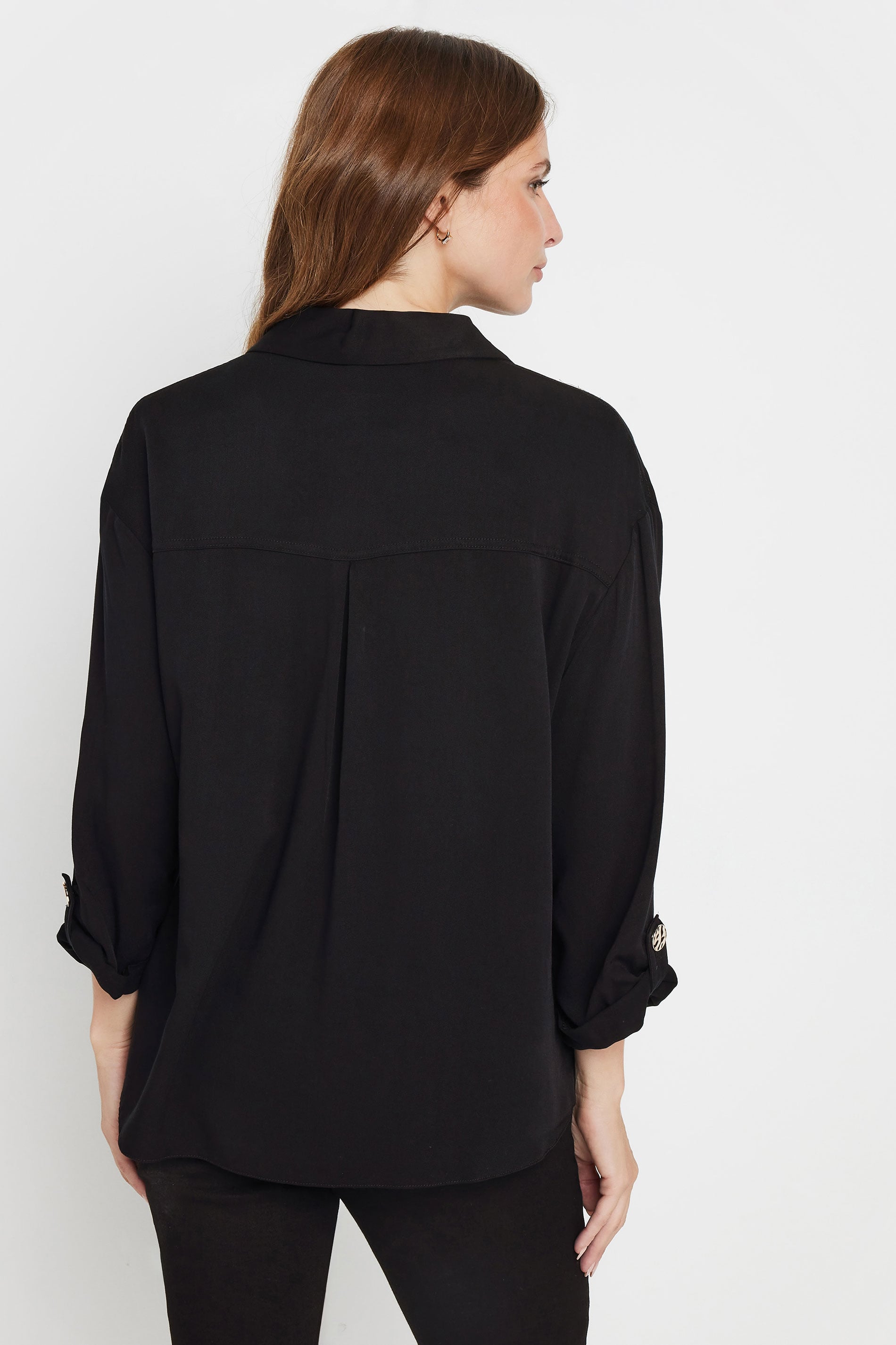 M&Co Black Statement Button Cotton Shirt | M&Co 2