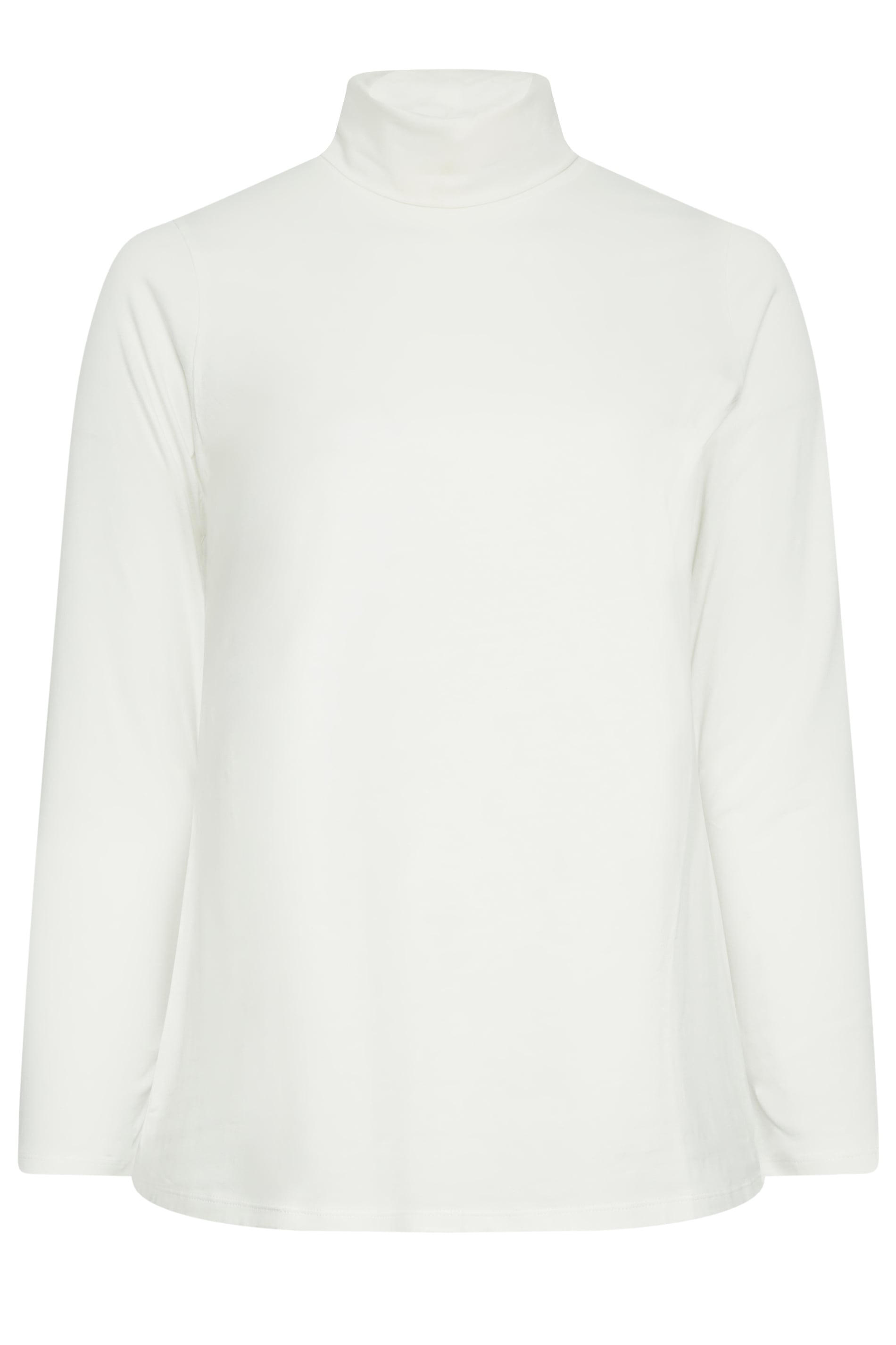 YOURS Plus Size White Long Sleeve Turtle Neck Top | Yours Clothing 5