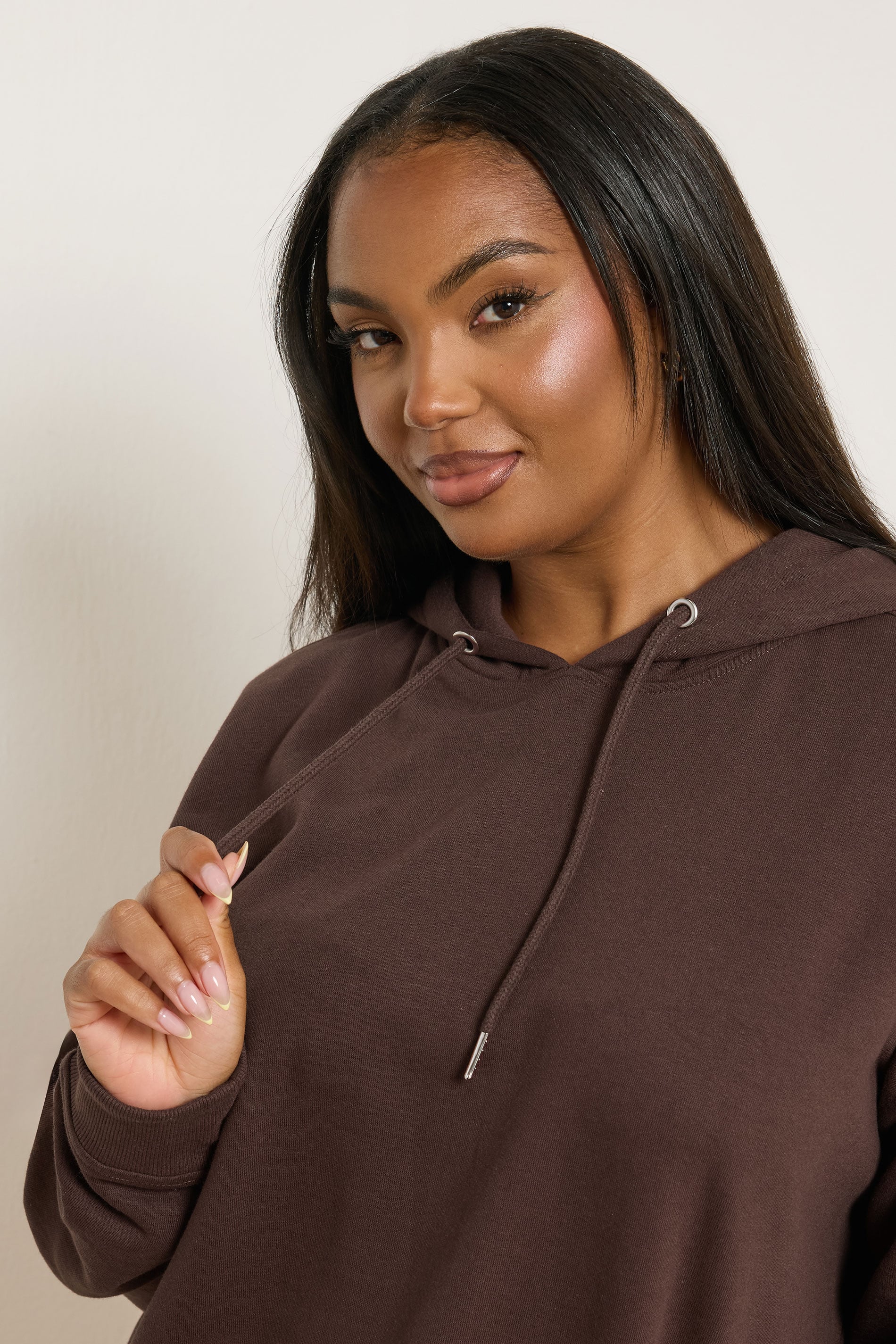 YOURS Plus Size Chocolate Brown Hoodie | Yours Clothing 4