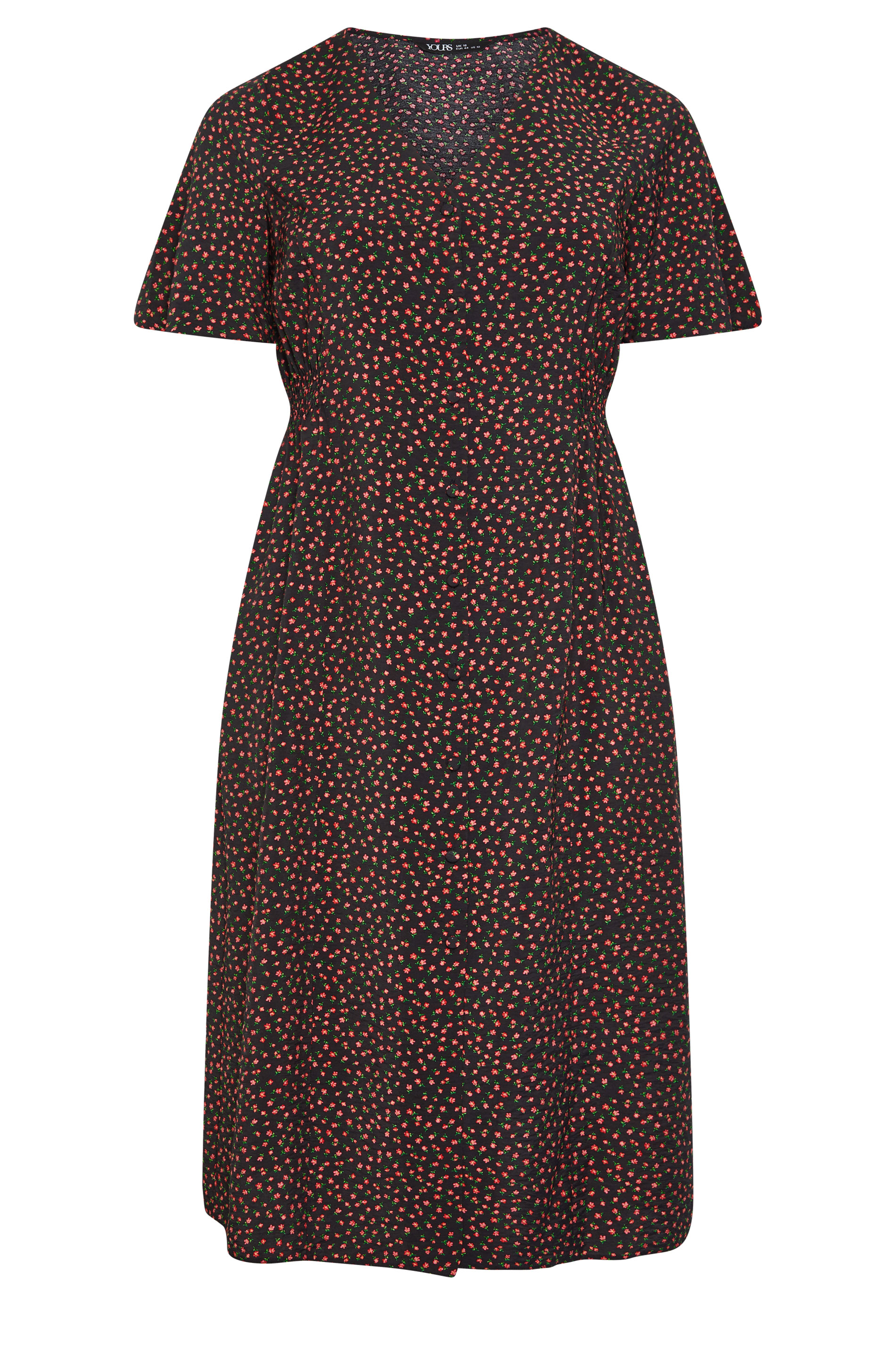 YOURS Plus Size Black Floral Tea Dress | Yours Clothing 5