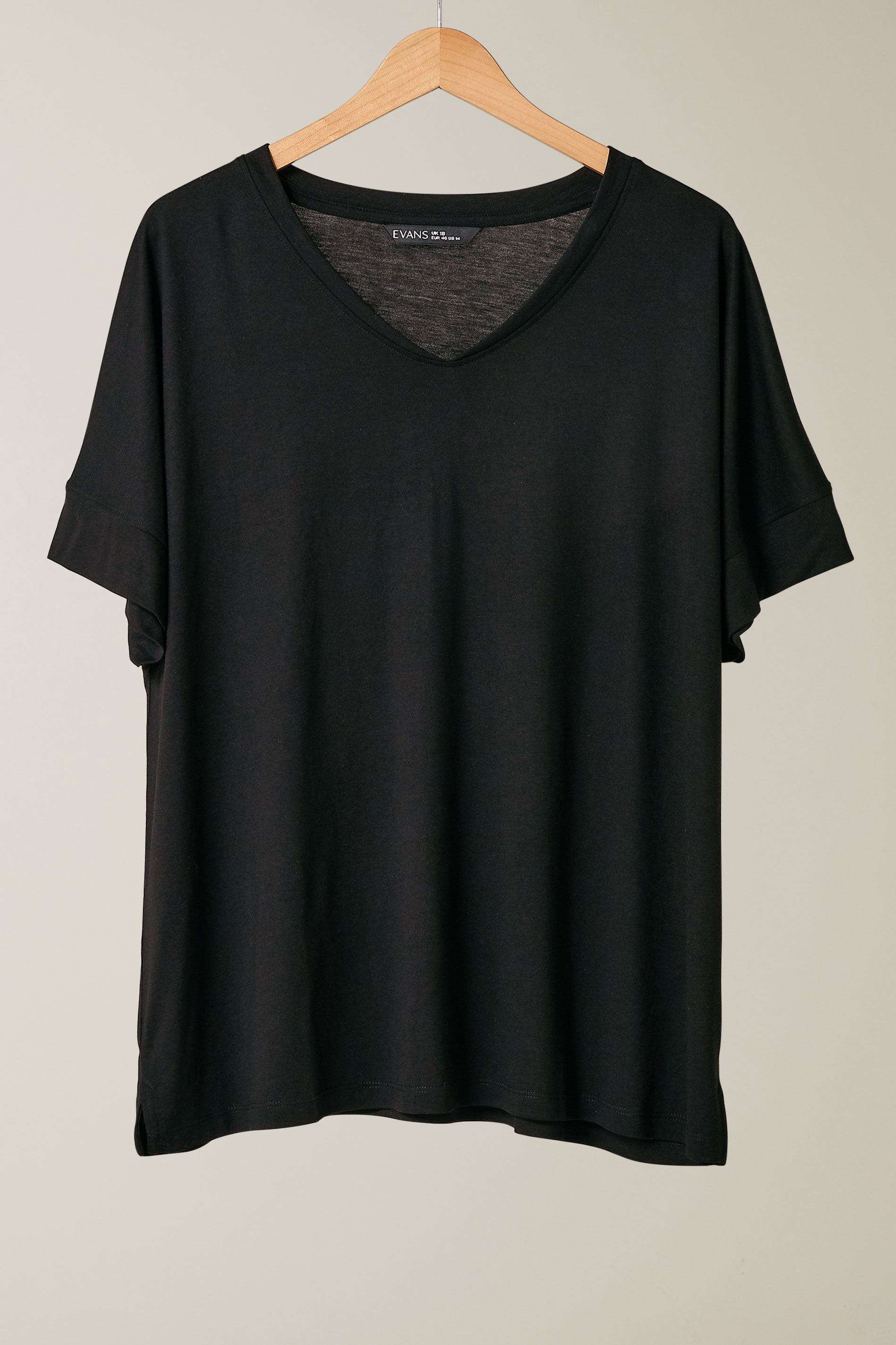EVANS 2 PACK Plus Size White & Black V-Neck Modal Rich T-Shirts | Evans 8