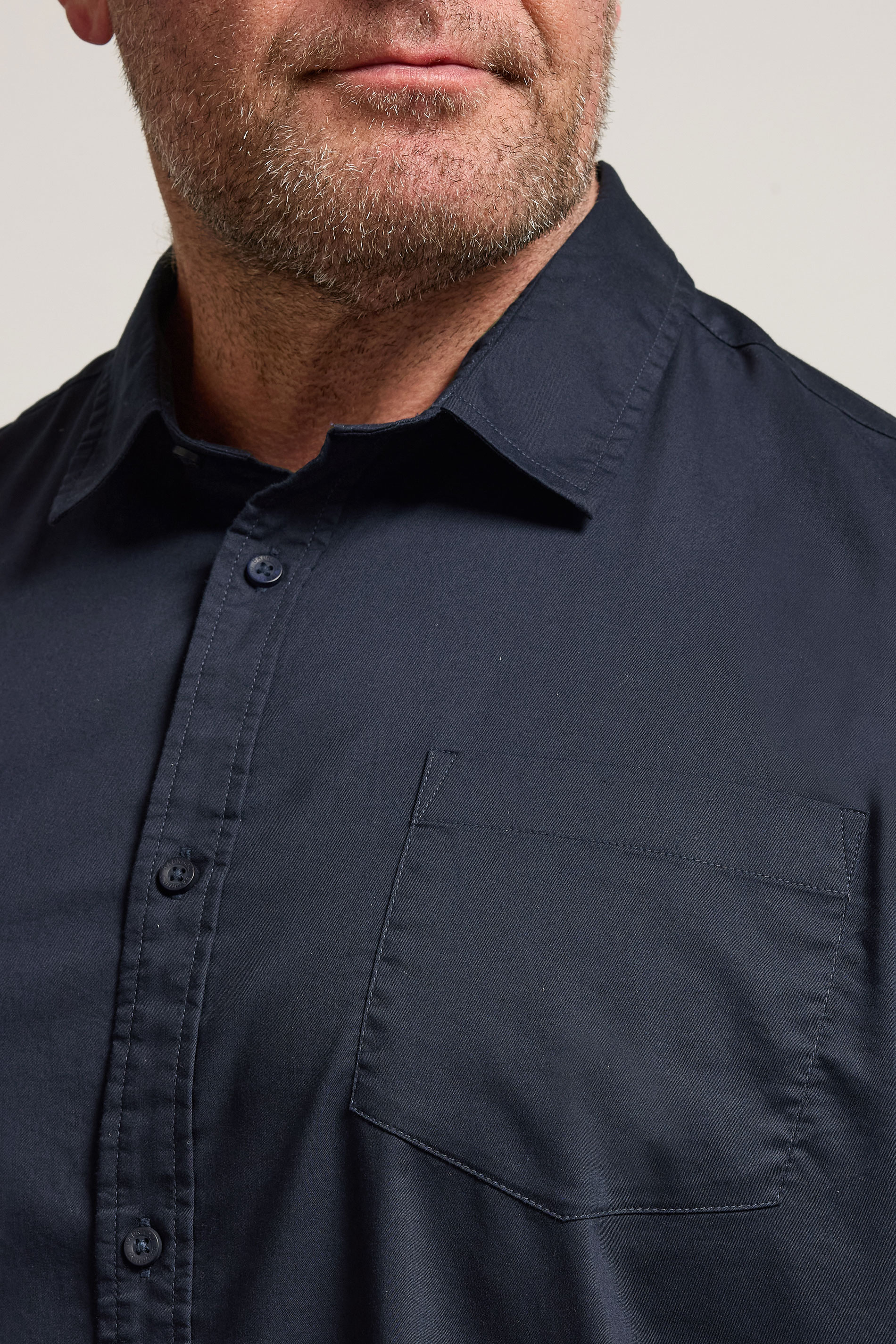 BadRhino Big & Tall Navy Blue Stretch Long Sleeve Shirt | BadRhino 5