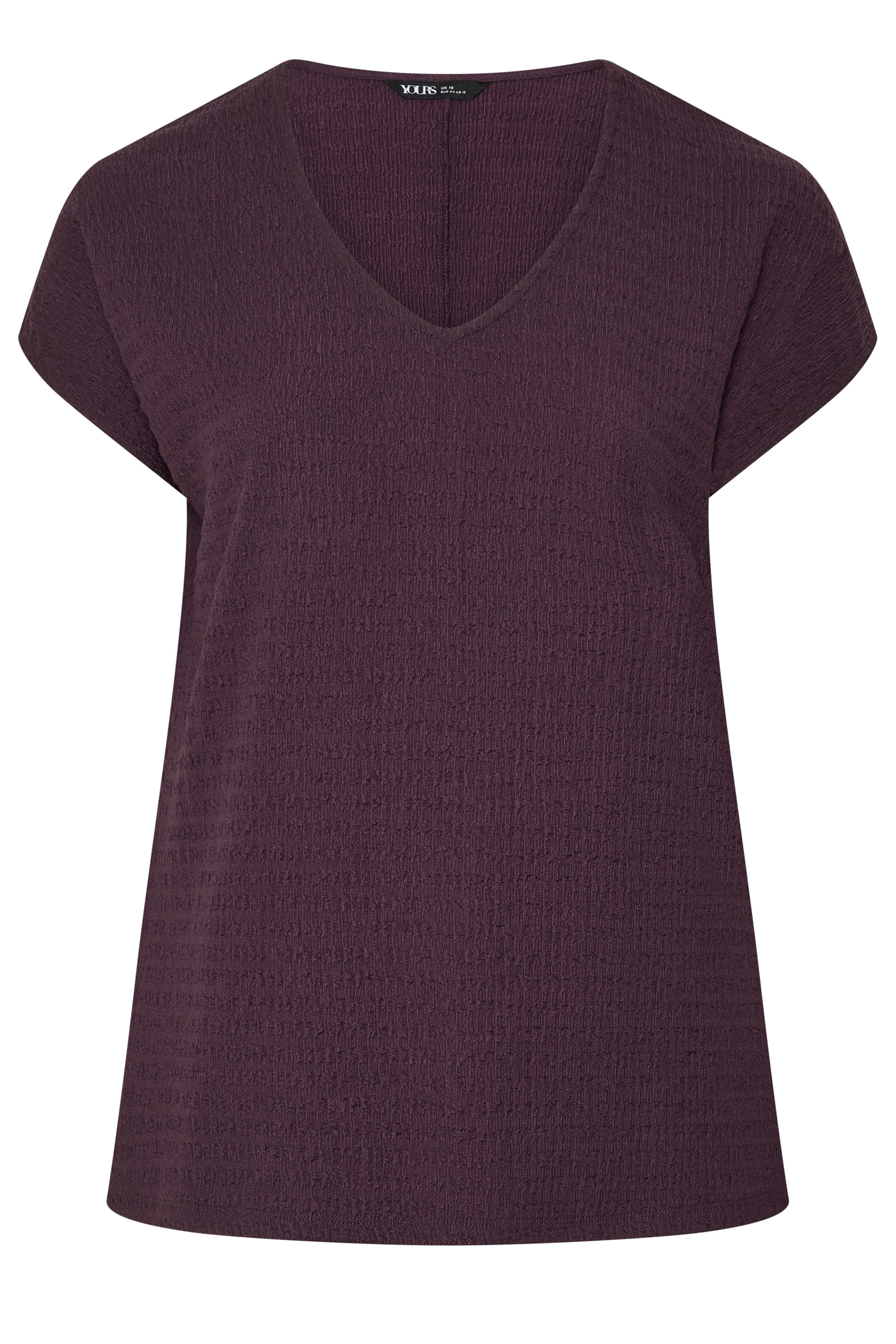 YOURS Plus Size Purple Textured T-Shirt | Yours Clothing 6