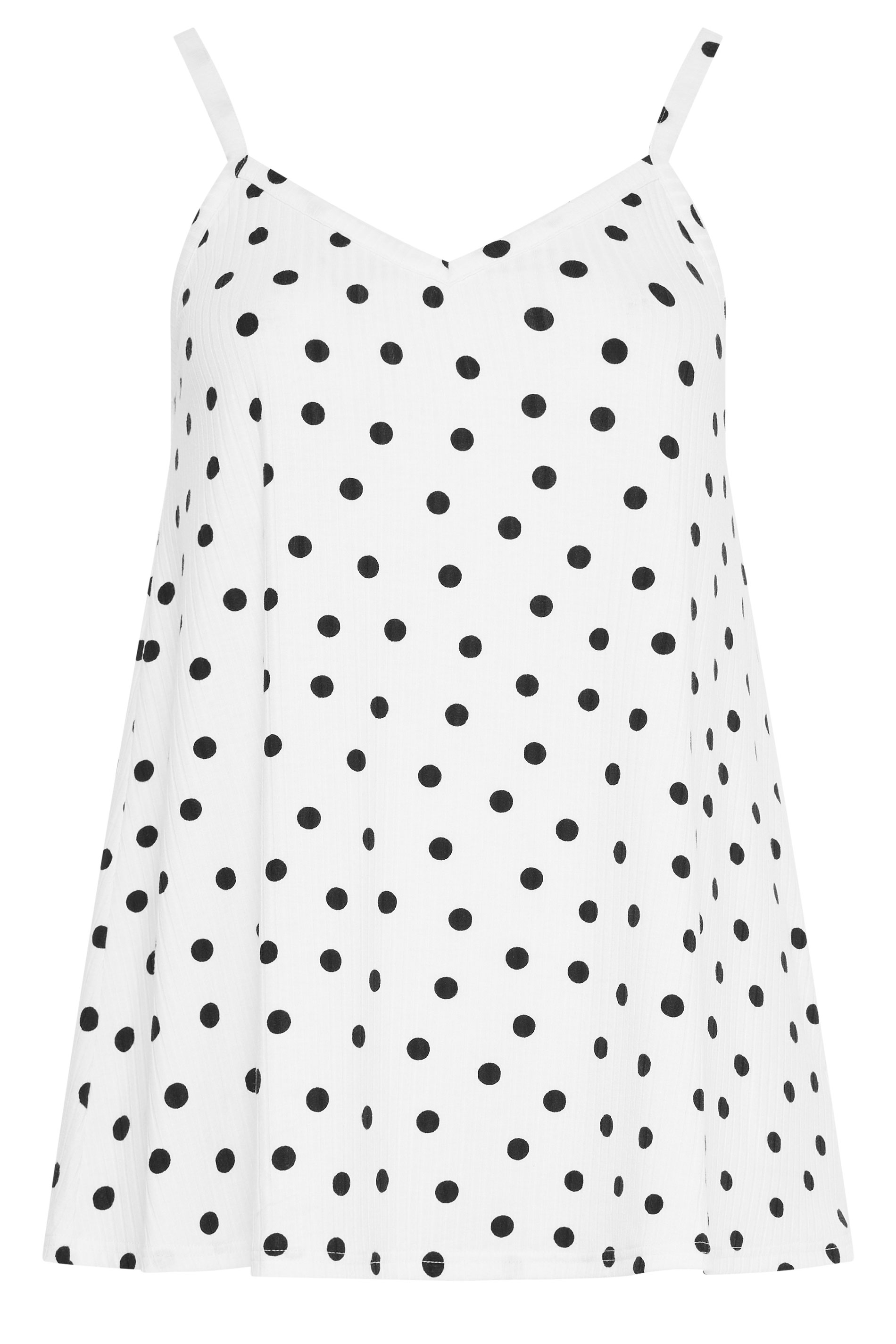 YOURS Plus Size White Polka Dot Swing Cami | Yours Clothing 5