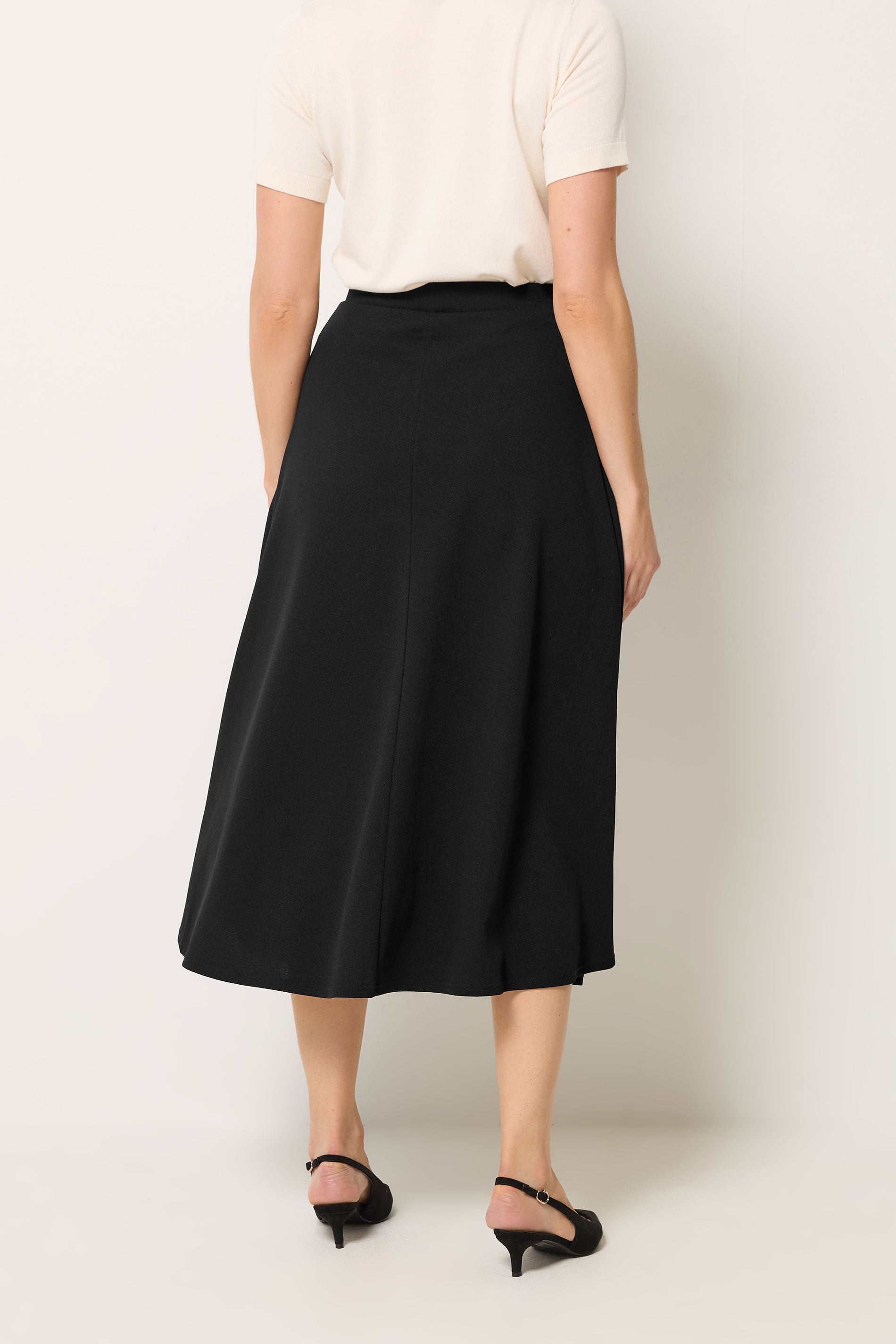 LTS Tall Women's Black Tie Waist Midi Skirt | Long Tall Sally 2