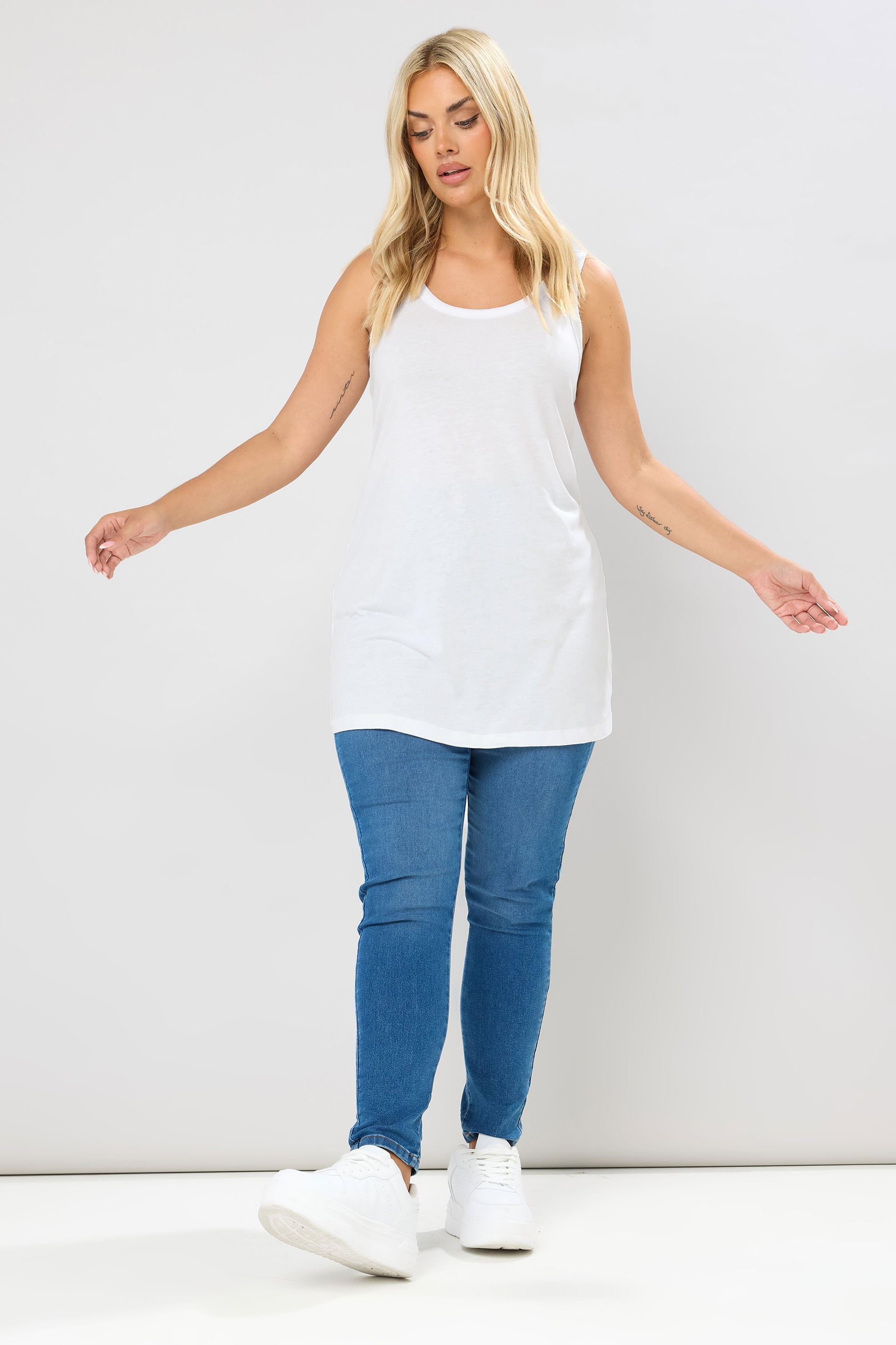 White Vest Top | Yours Clothing 1