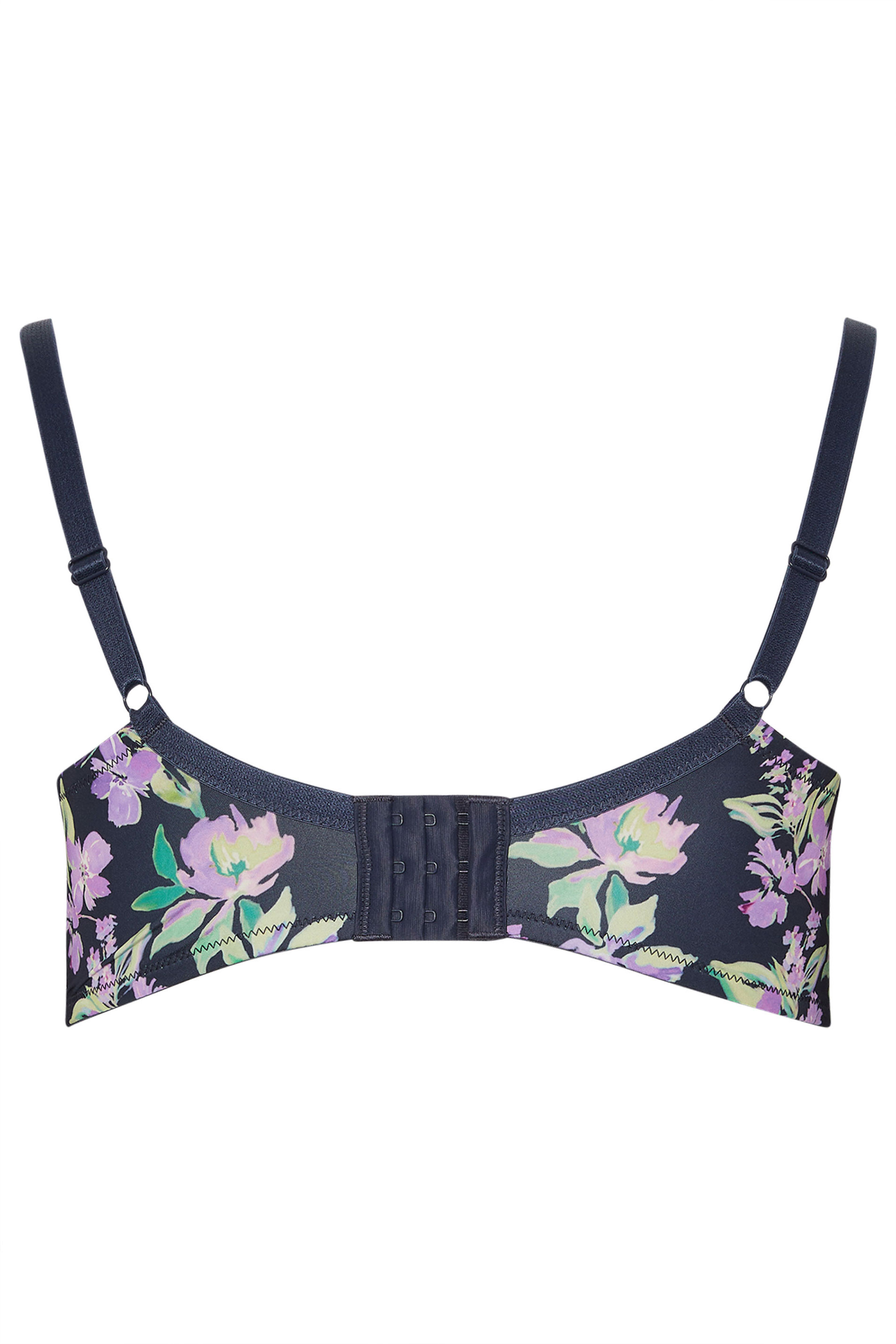 YOURSET 2 PACK Plus Size Black & Purple Floral Underwired Bras | Yours Clothing 11