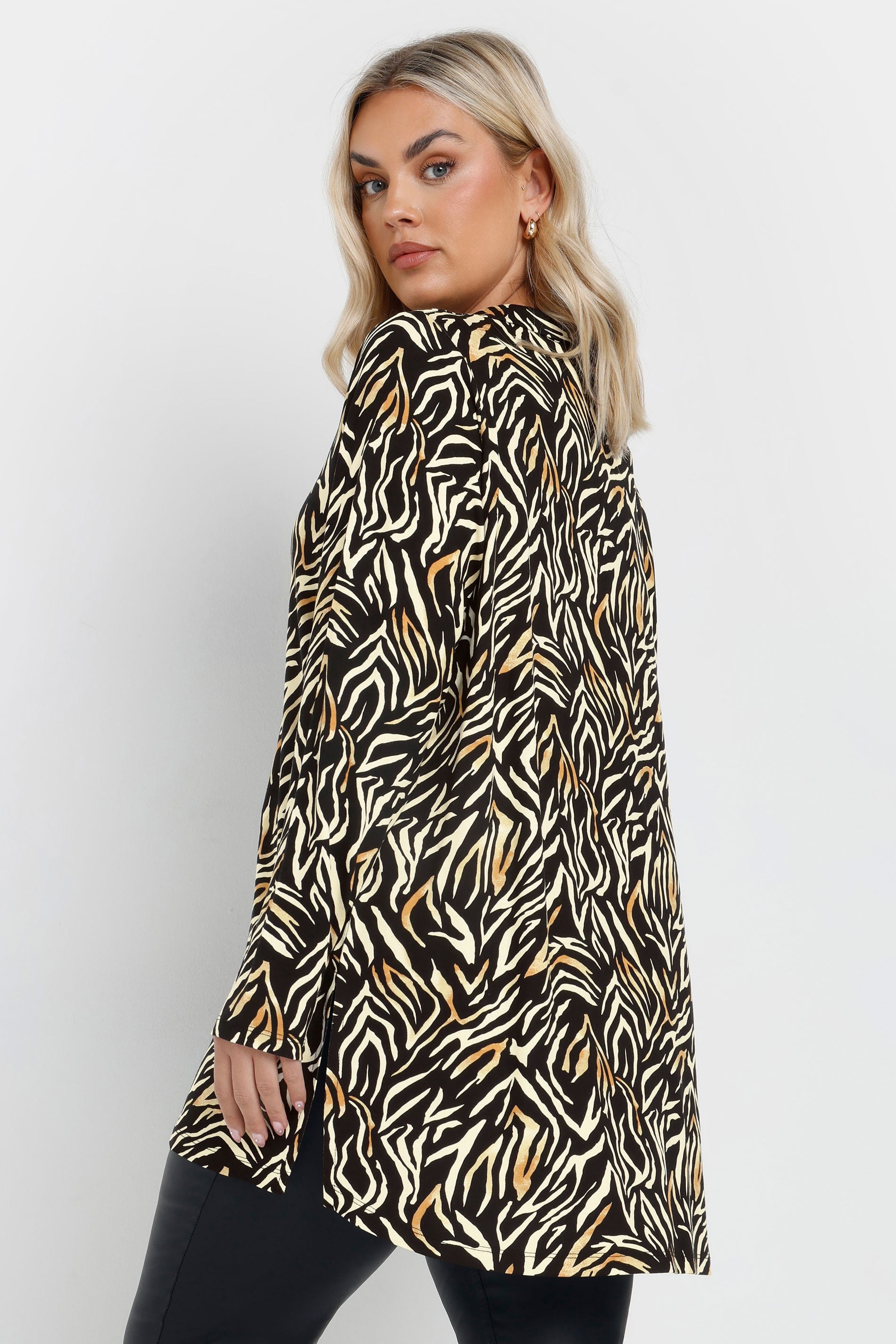 YOURS Plus Size Black Zebra Print Shirt | Yours Clothing 2