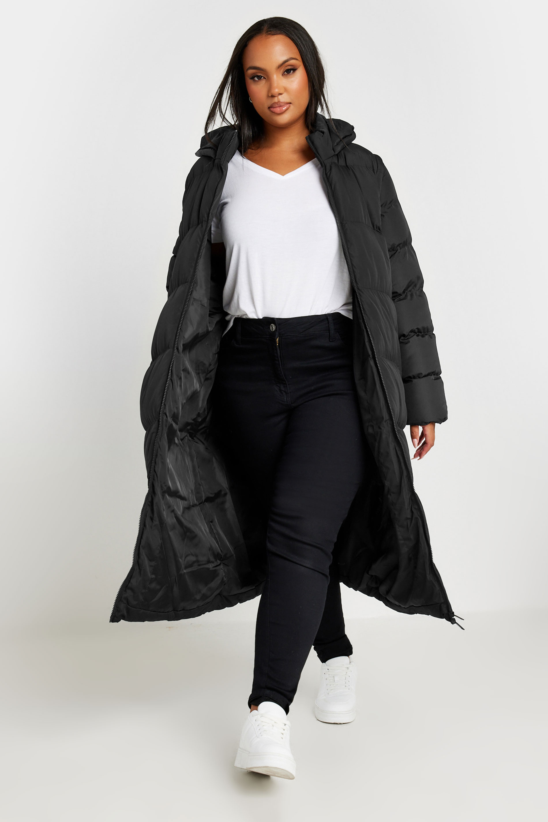 YOURS Plus Size Black Padded 2-in-1 Puffer Coat & Gilet | Yours Clothing 6
