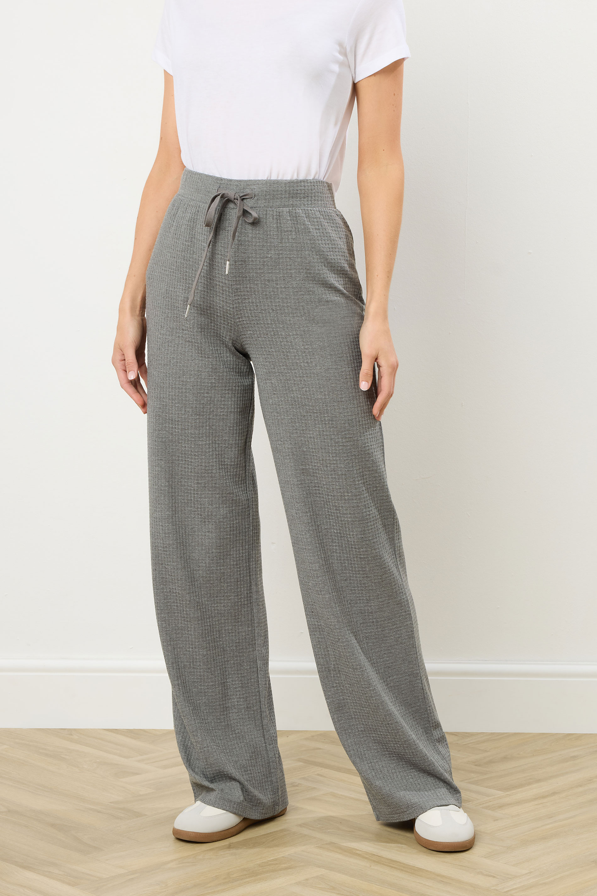 LTS Tall Charcoal Grey Waffle Lounge Trousers | Long Tall Sally 3