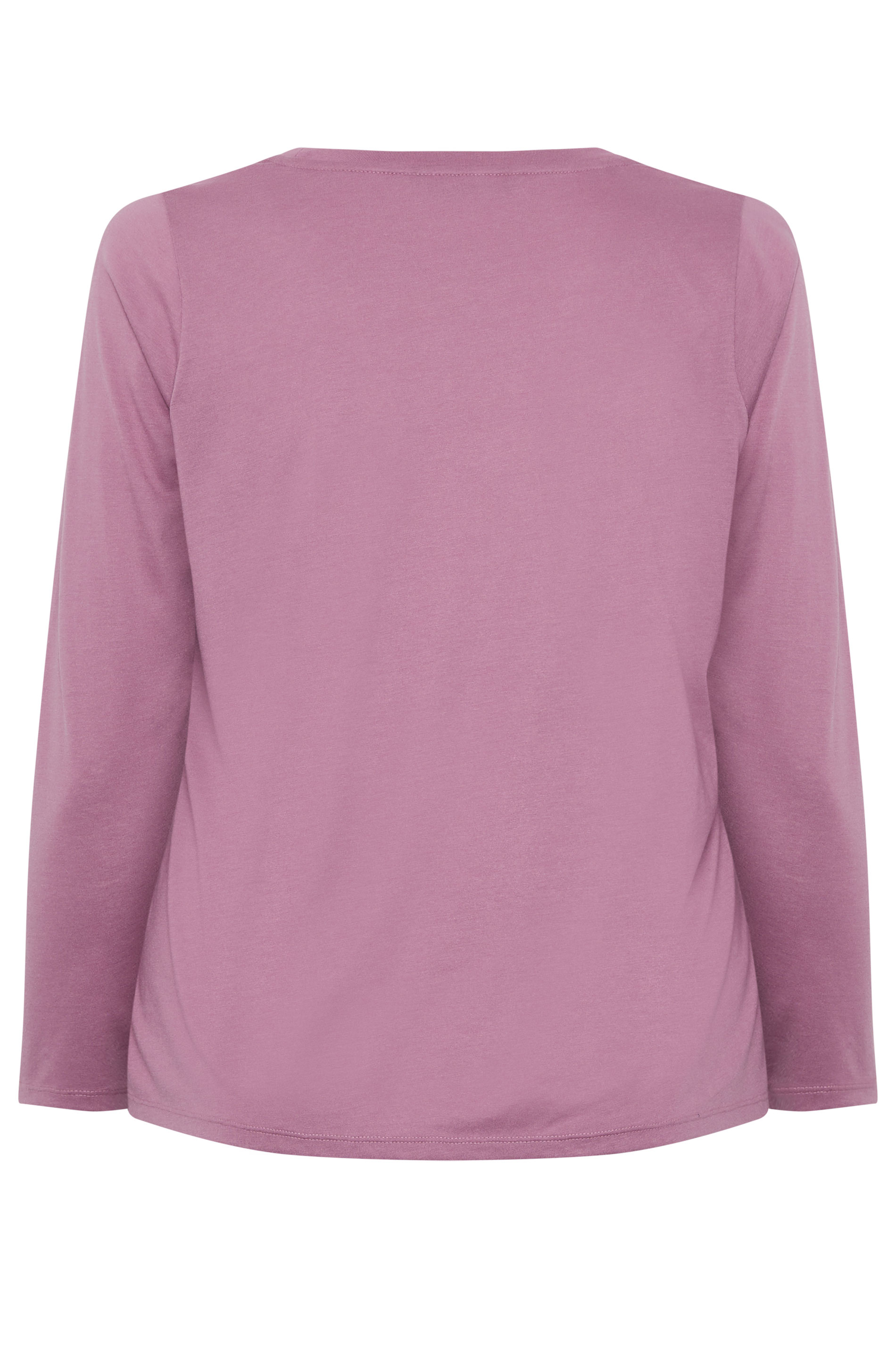 YOURS Plus Size Light Purple Long Sleeve Core T-Shirt | Yours Clothing 6