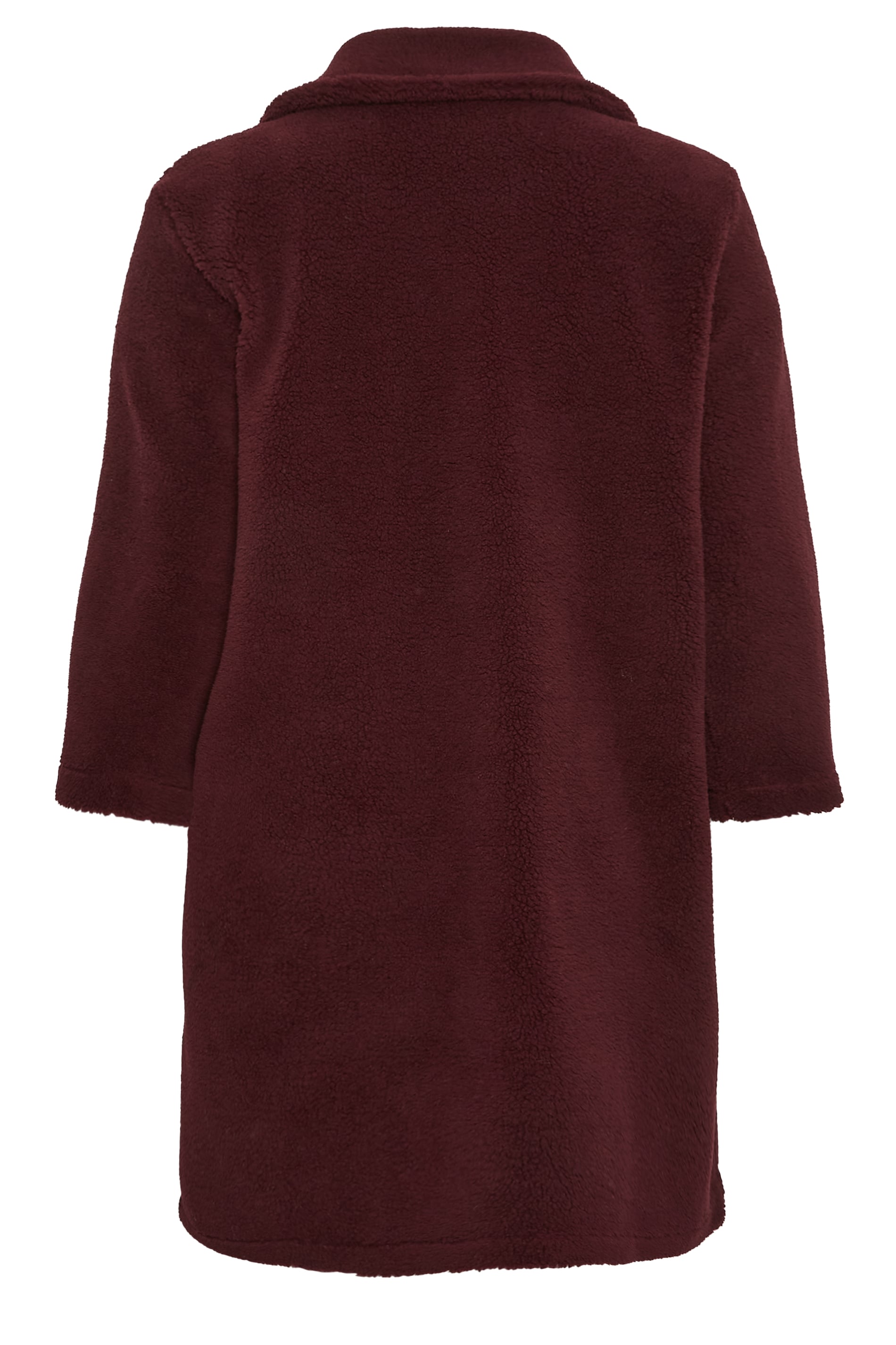 YOURS Curve Plus Size Dark Red Faux Fur Coat | Yours Clothing  9