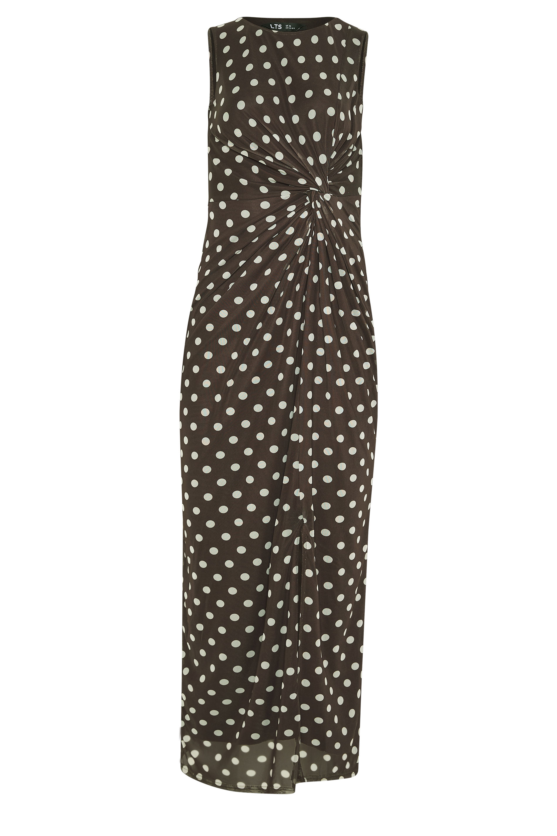 LTS Tall Women's Chocolate Brown Polka Dot Twist Maxi Dress | Long Tall Sally 5