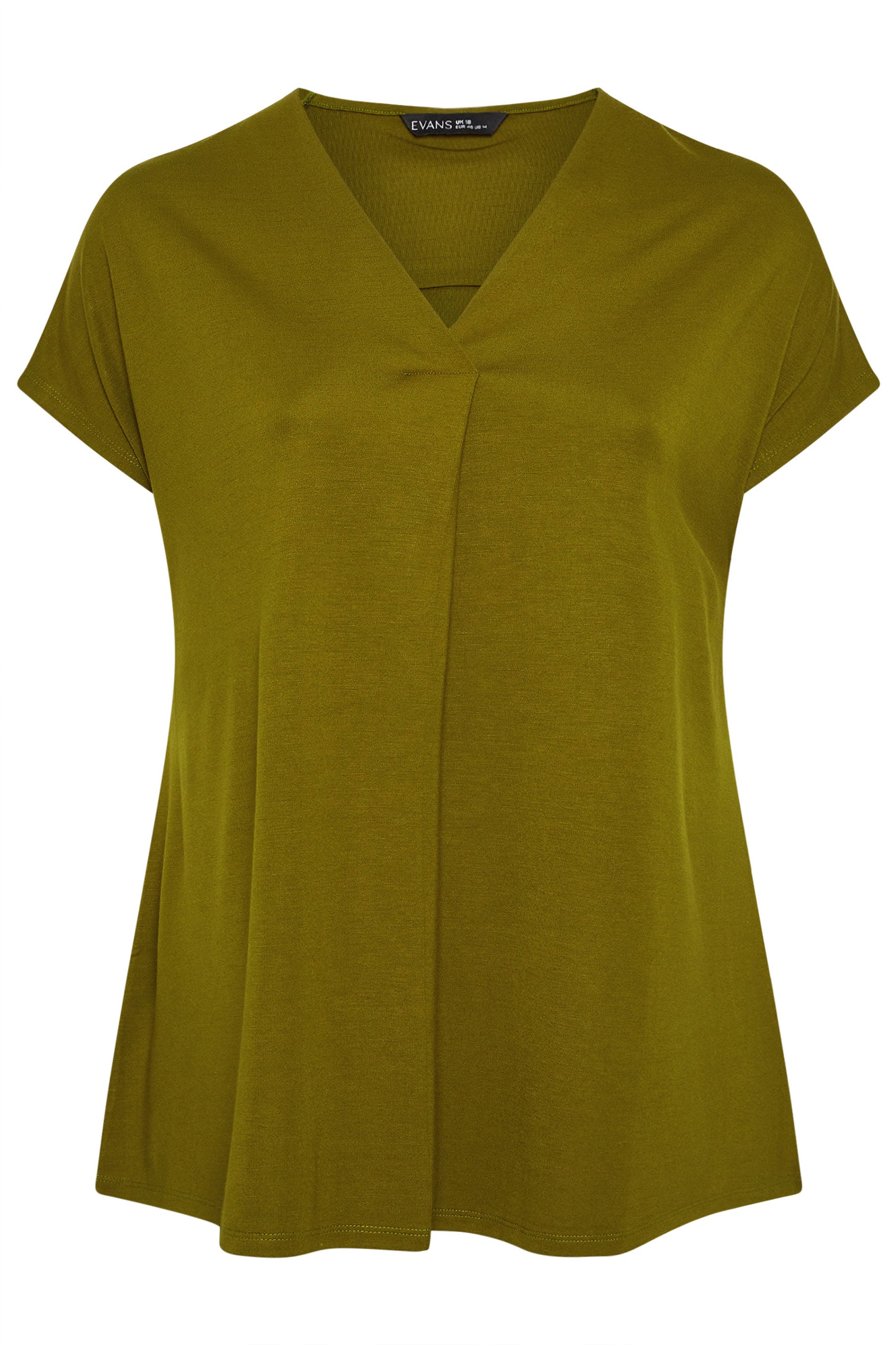 EVANS Curve Green Premium Jersey Pleat Swing Top 7