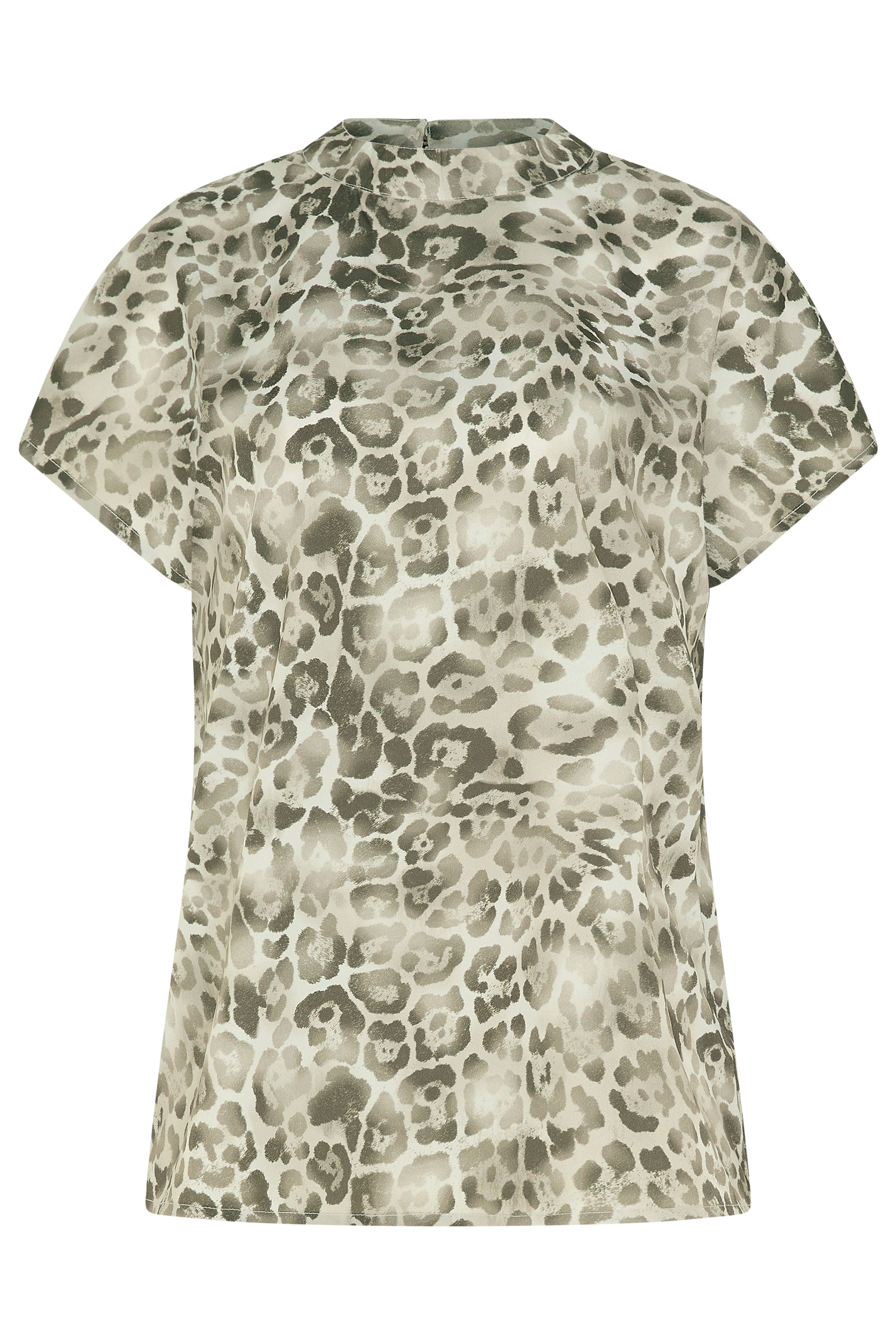 LTS Tall Natural Brown Leopard Print Grown On Sleeve Top | Long Tall Sally 5