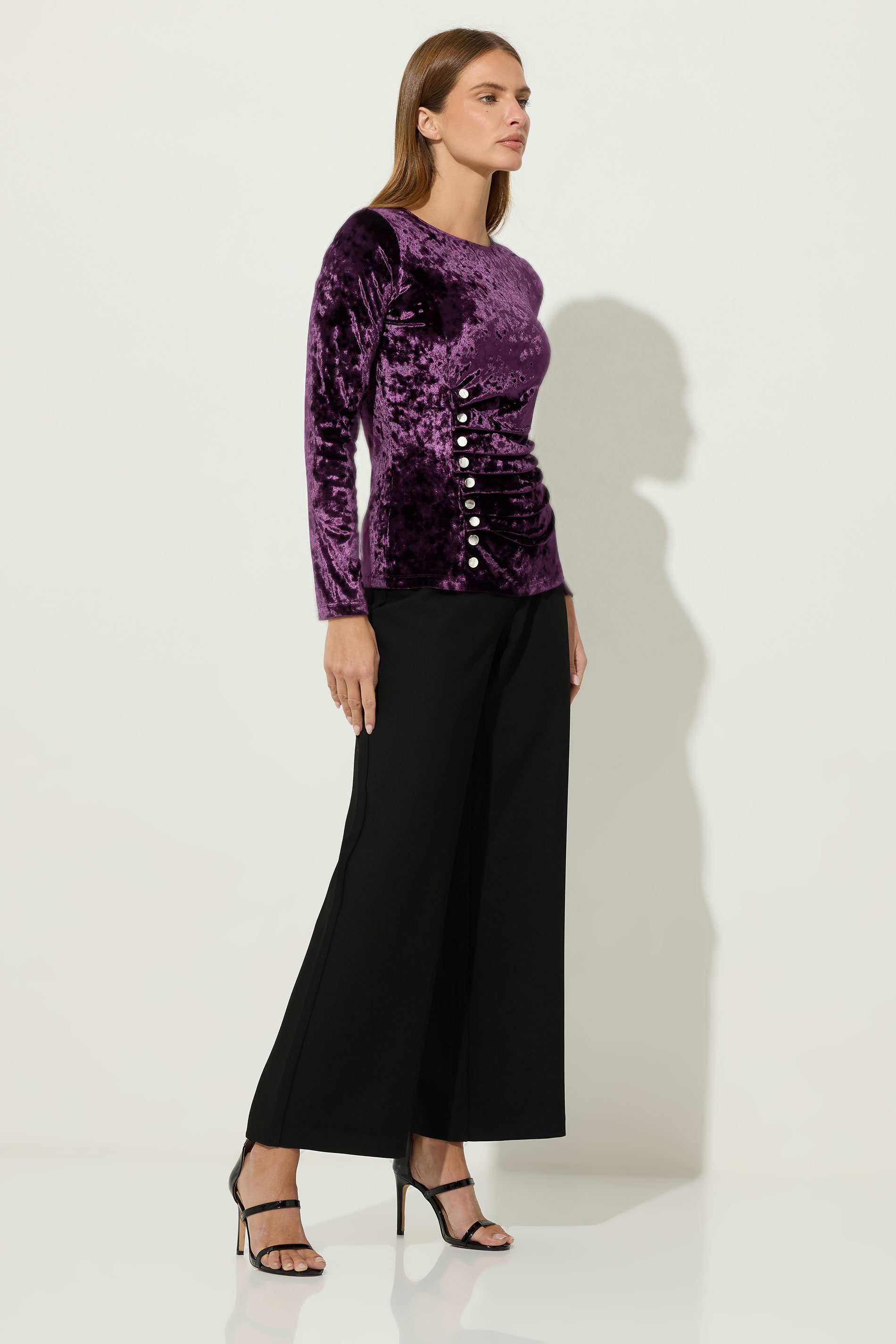 STAR Purple Velvet Button Detail Top | StarByJM 2
