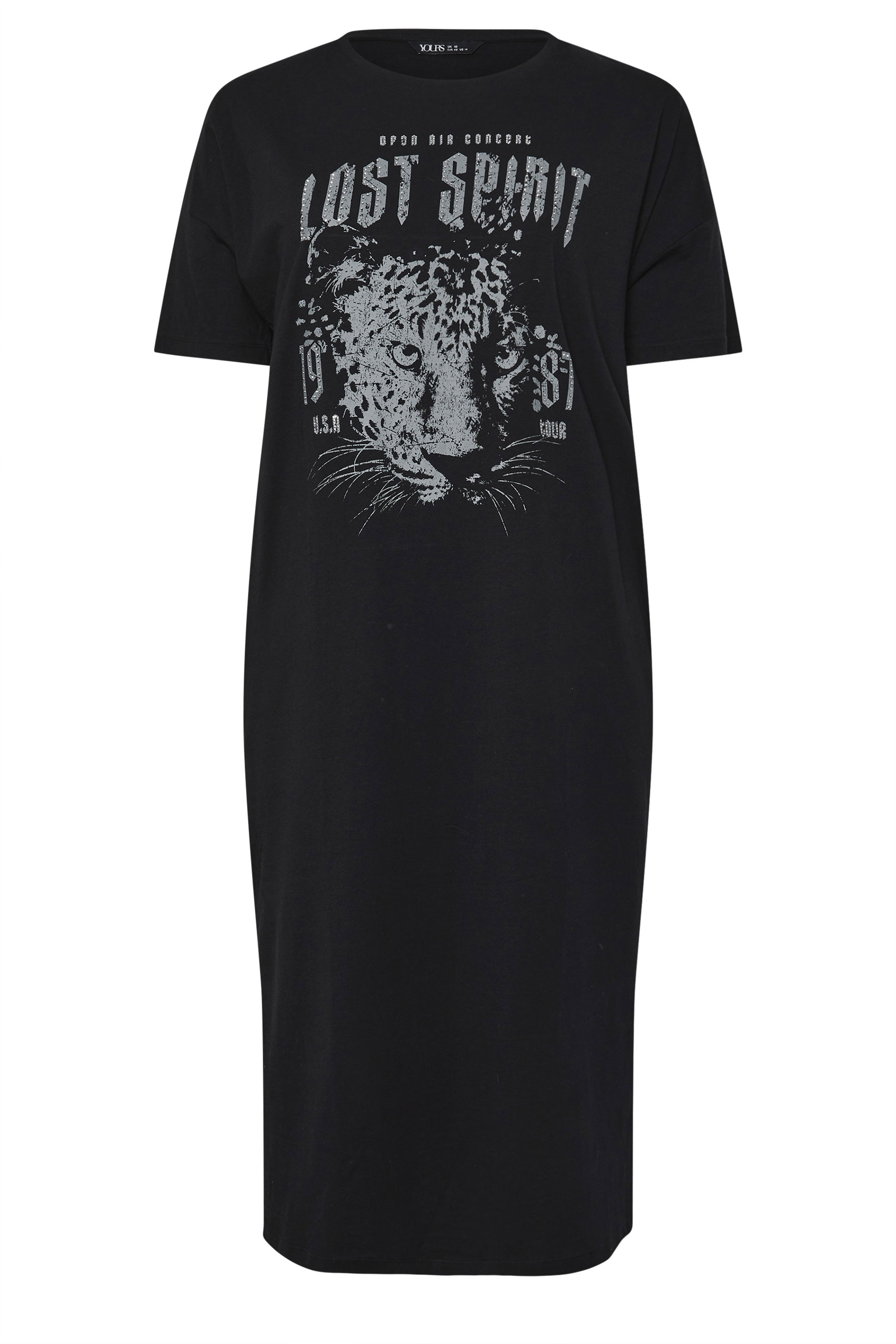 YOURS Plus Size Black 'Lost Spirit' Stud Midi Dress | Yours Clothing 5