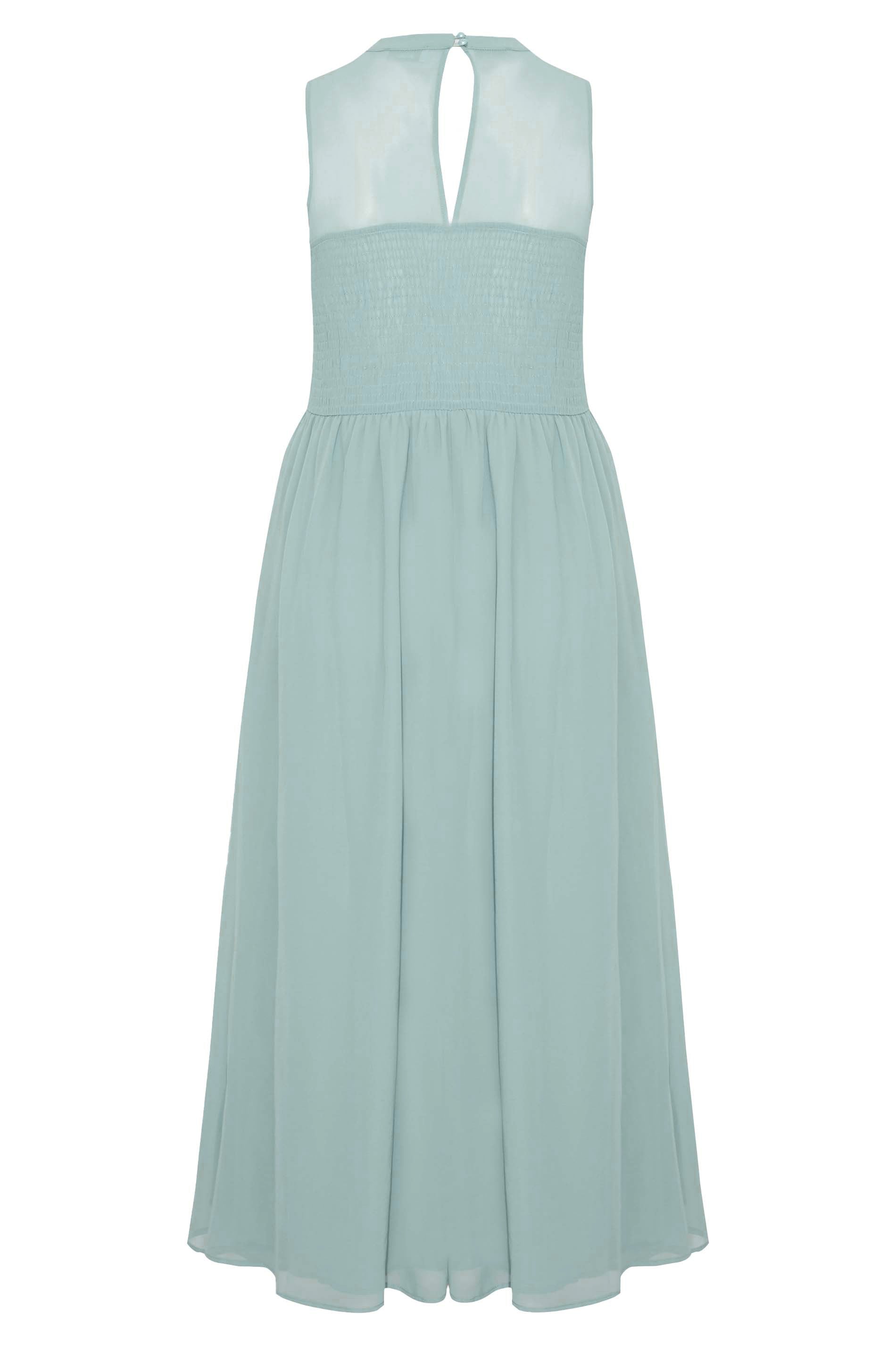 Plus Size YOURS LONDON Curve Ice Blue Lace Front Chiffon Maxi Dress | Yours Clothing  7