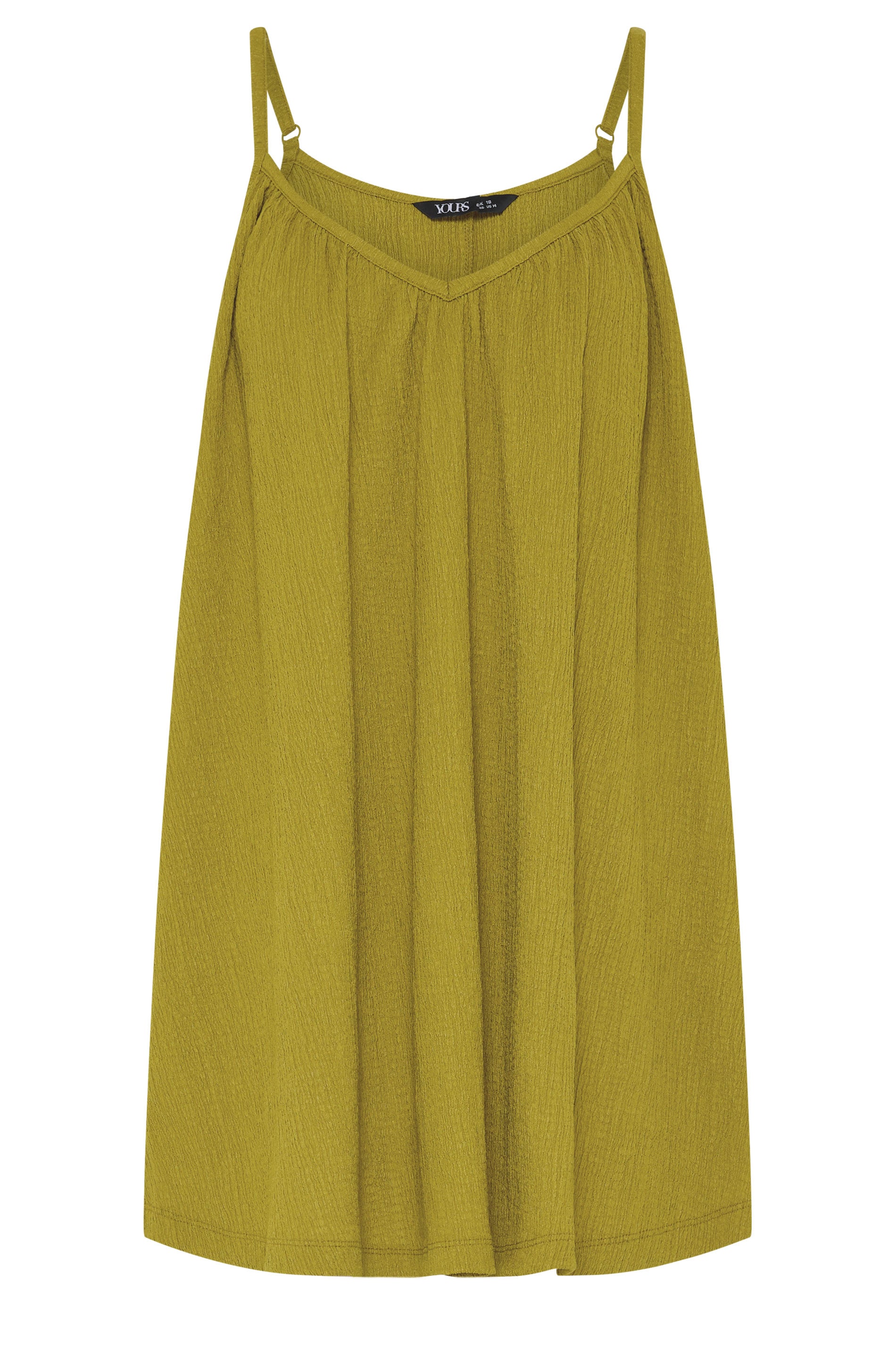 YOURS Plus Size Green Crinkle Cami Vest Top | Yours Clothing 5