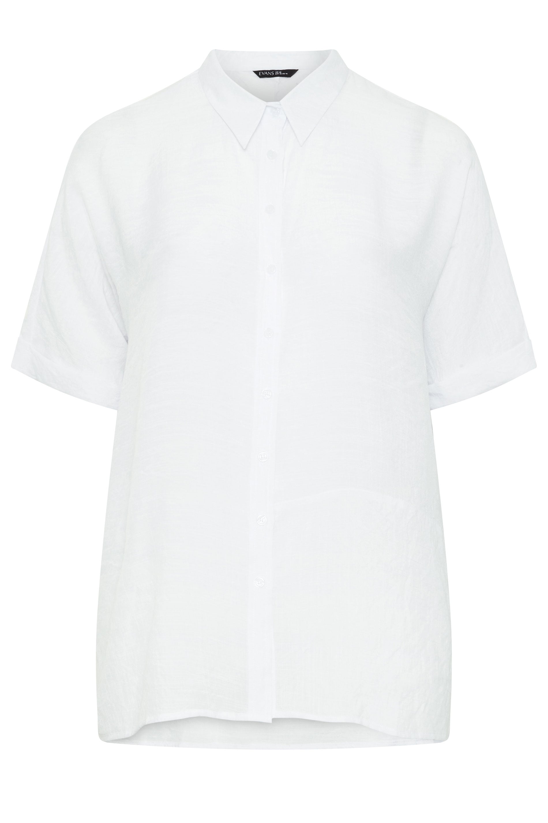 EVANS Plus Size White Button Through Shirt | Evans 5