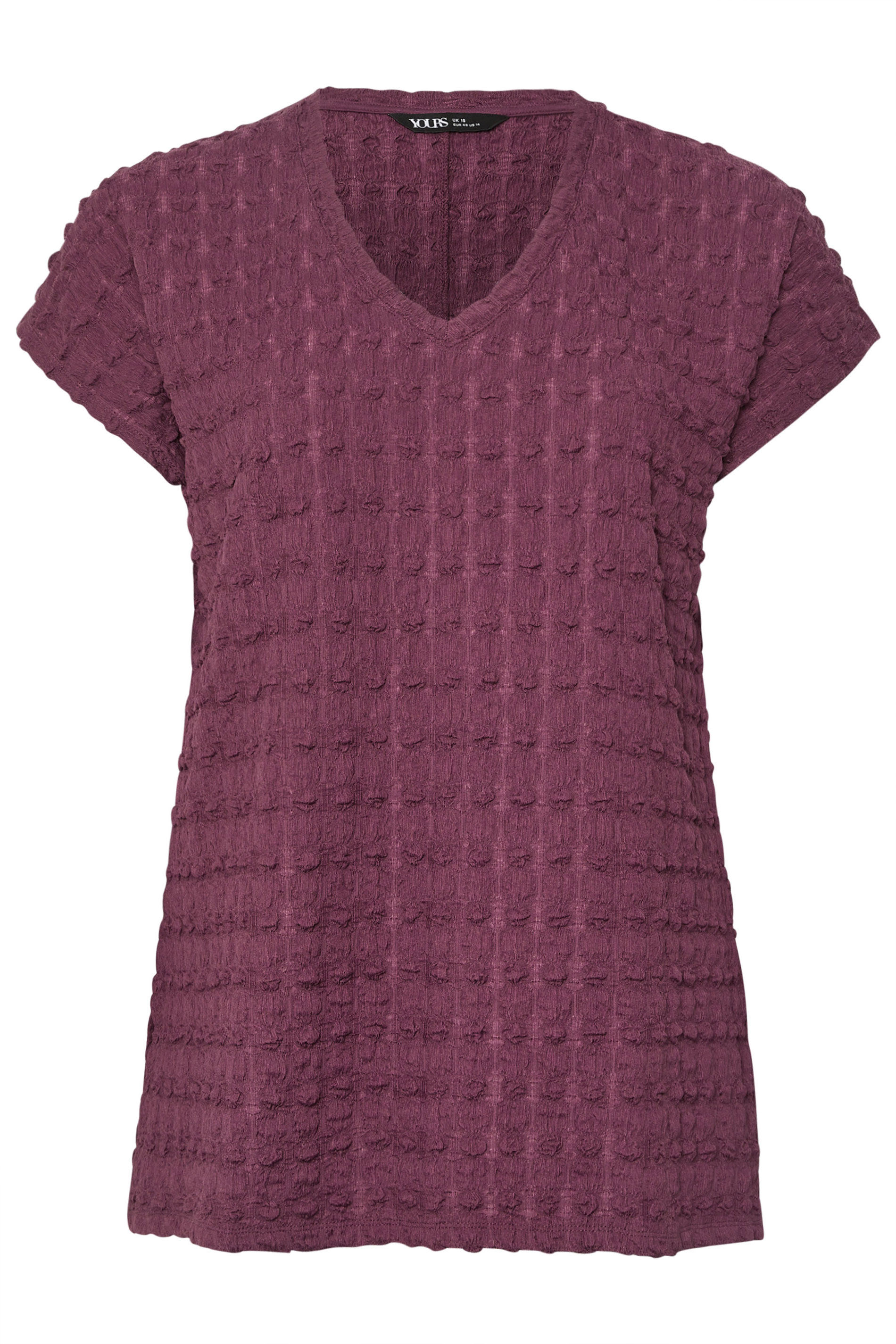 YOURS Plus Size Pink Bubble Textured T-Shirt | Yours Clothing 5