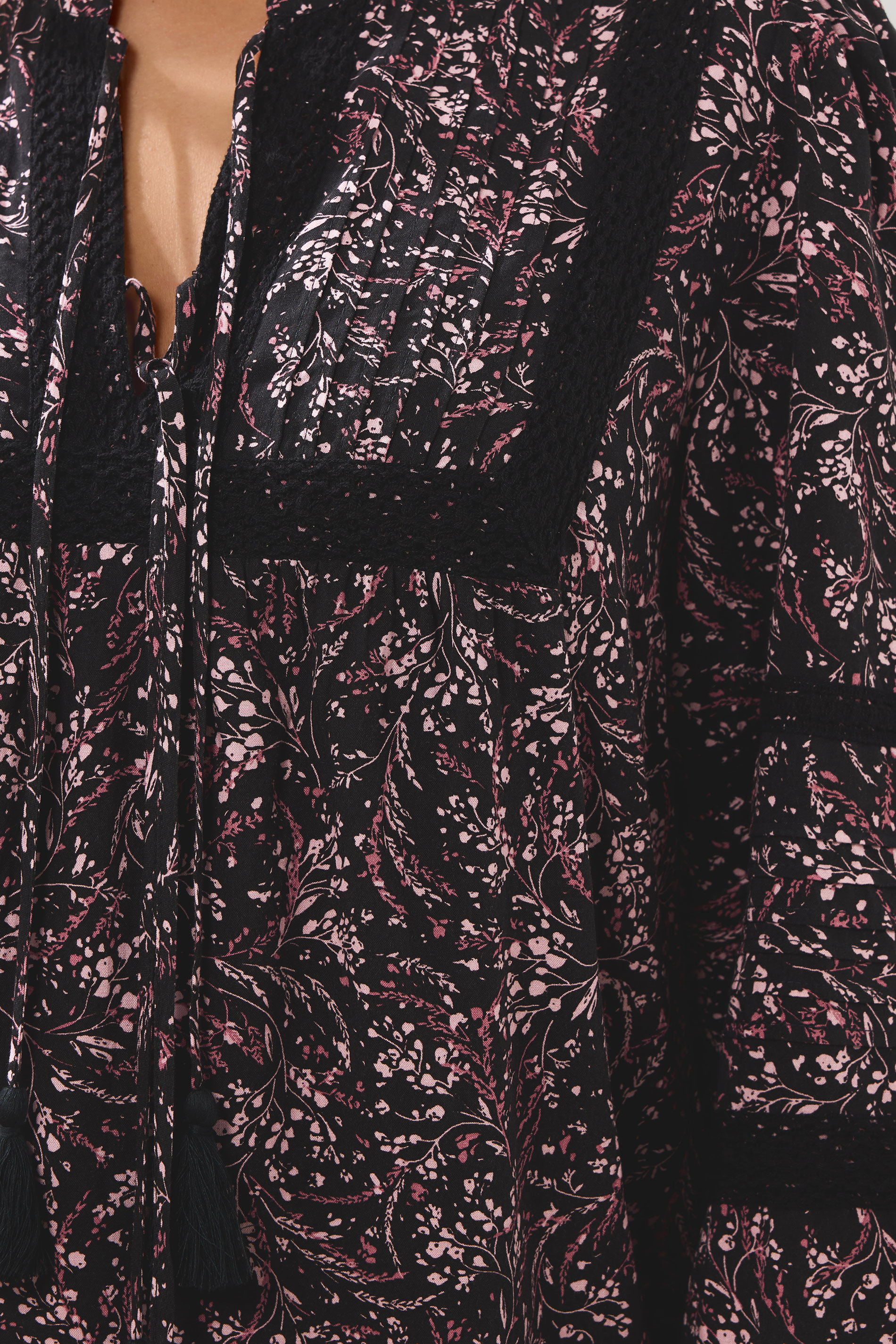 YOURS Plus Size Pink Floral Crochet Trim Blouse | Yours Clothing 6