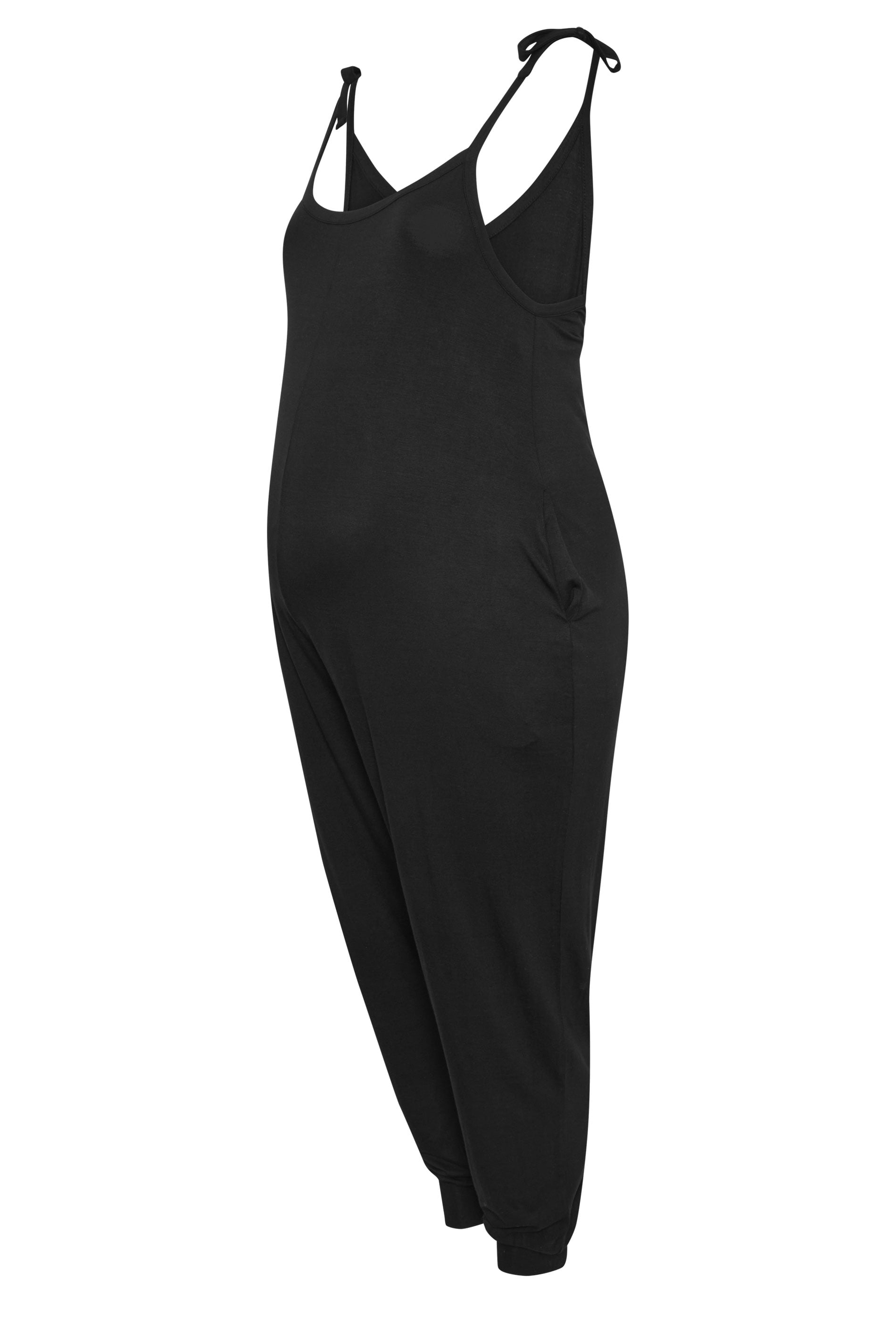 BUMP IT UP MATERNITY Curve Black Oversized Jumpsuit | Yours Clothing 7