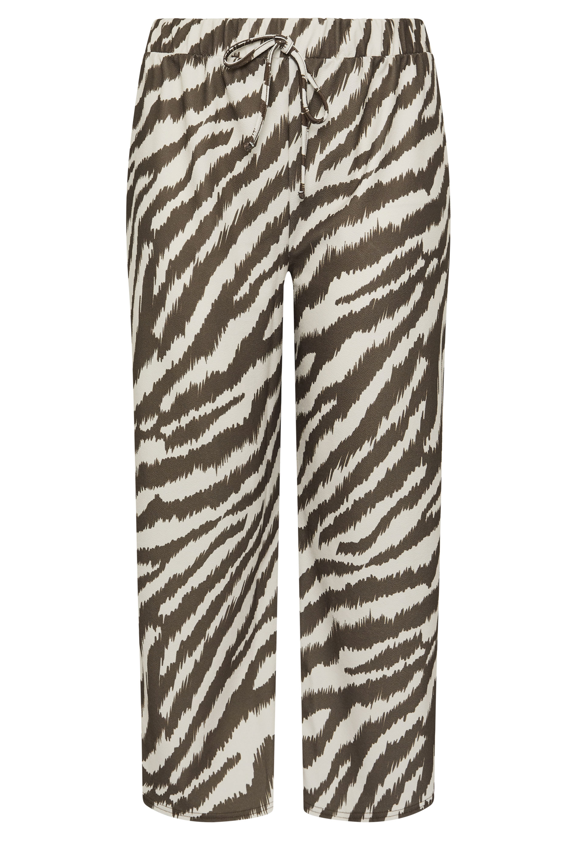 LIMITED COLLECTION Plus Size Brown Zebra Wide Leg Trousers | Yours Clothing 5