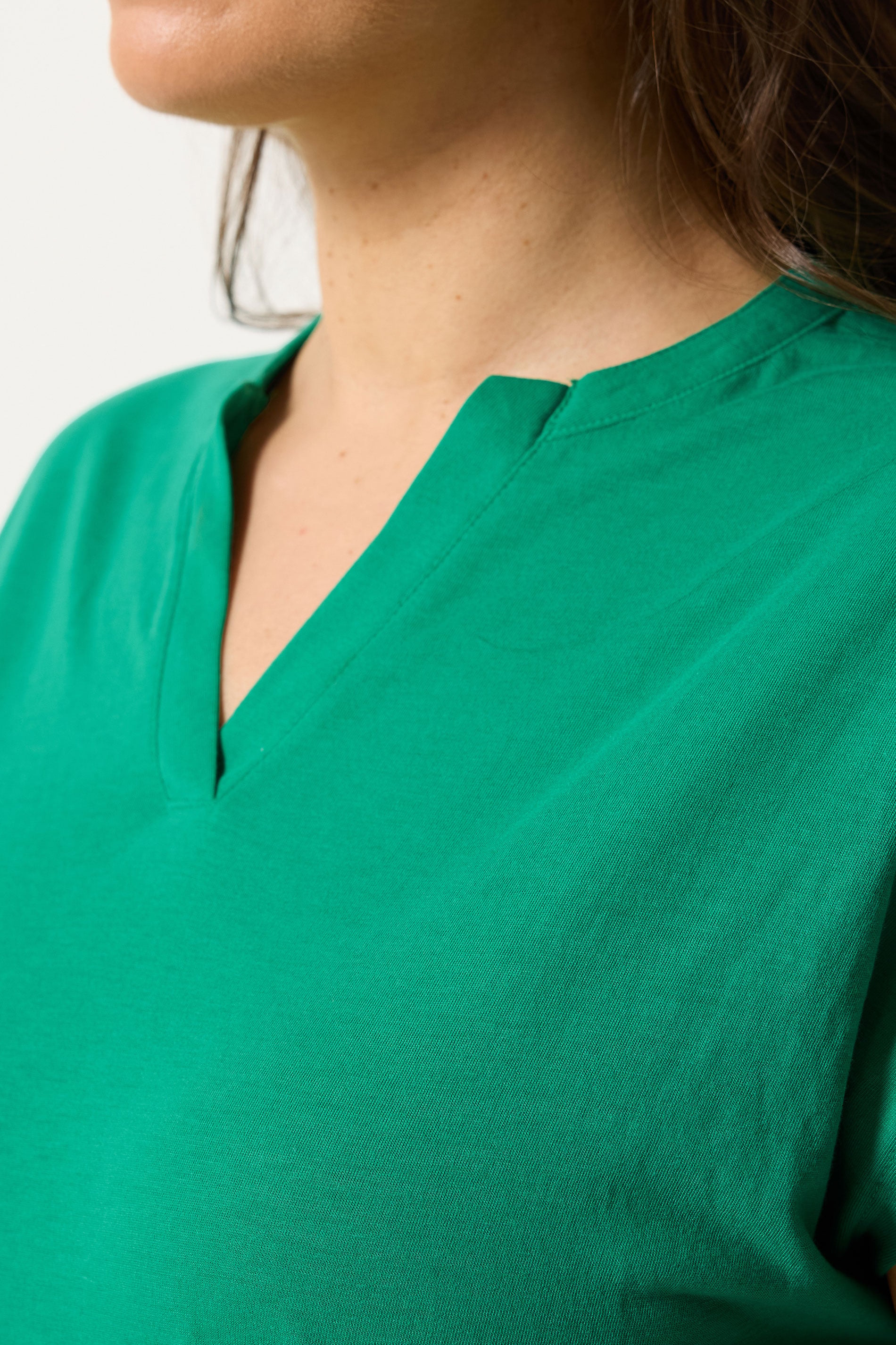 YOURS Plus Size Green Notch Neck T-Shirt | Yours Clothing 4