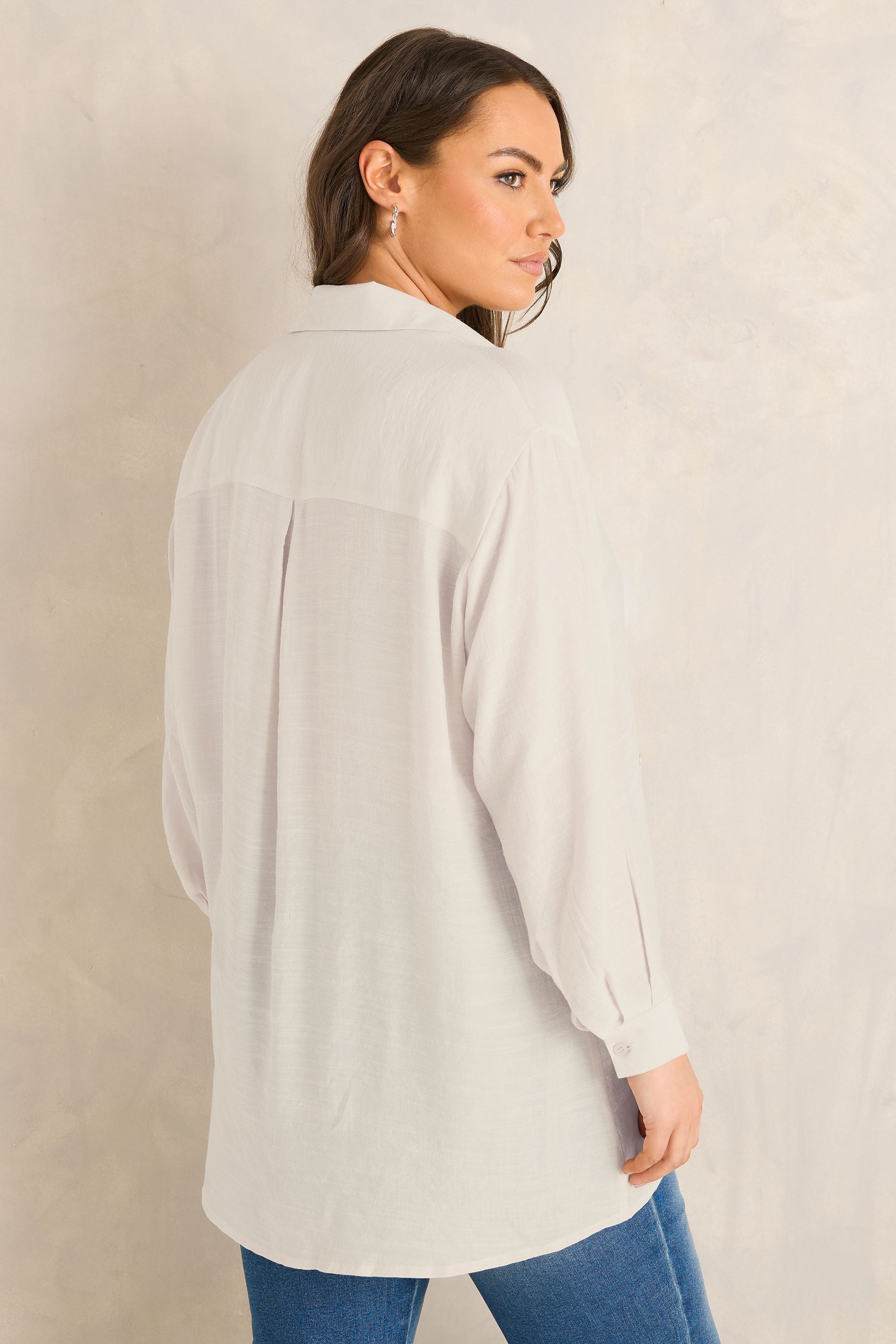 EVANS Plus Size Natural Brown Sheer Long Sleeve Shirt | Evans 4
