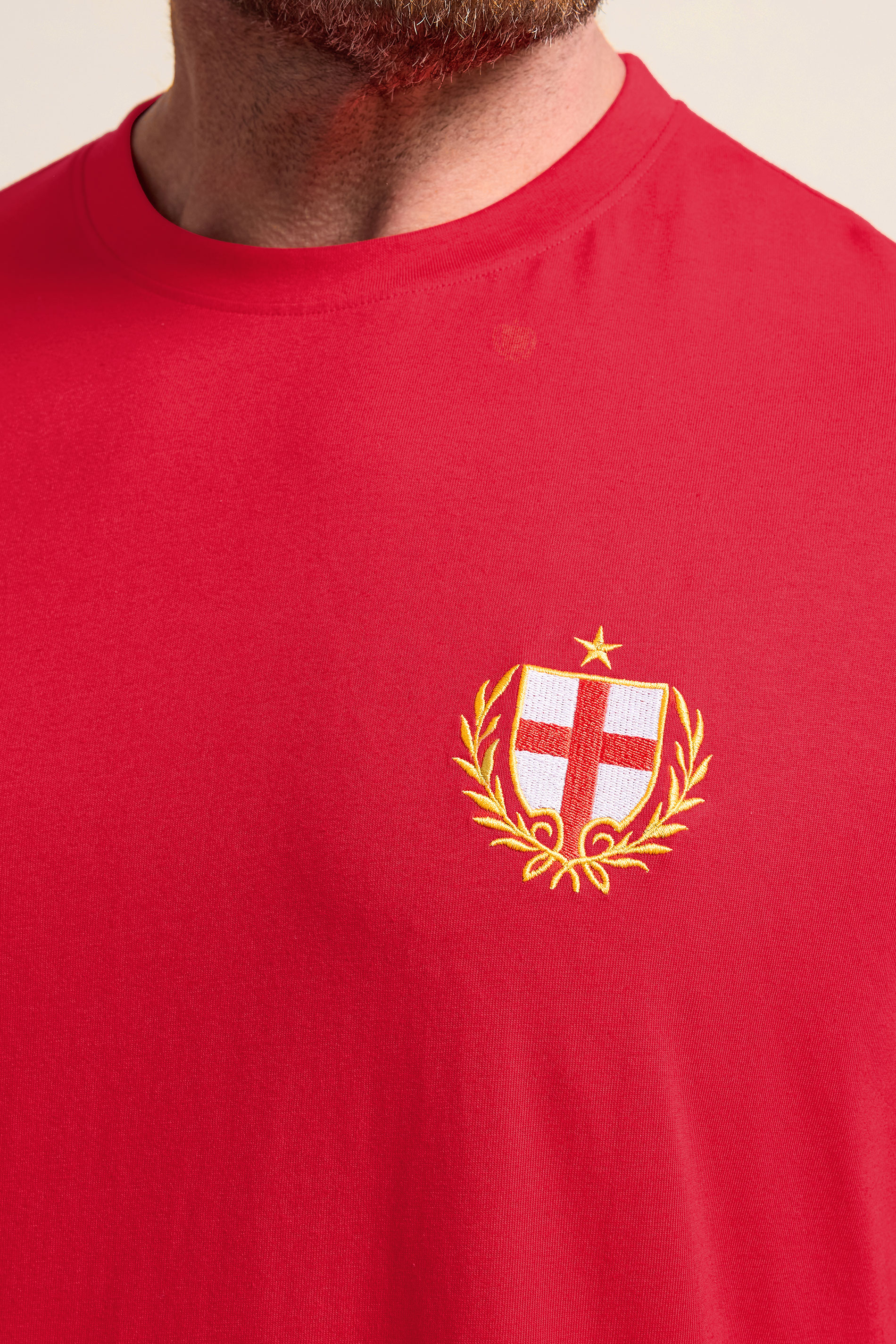 BadRhino Big & Tall Red Extra Long England Crest T-Shirt | BadRhino 4