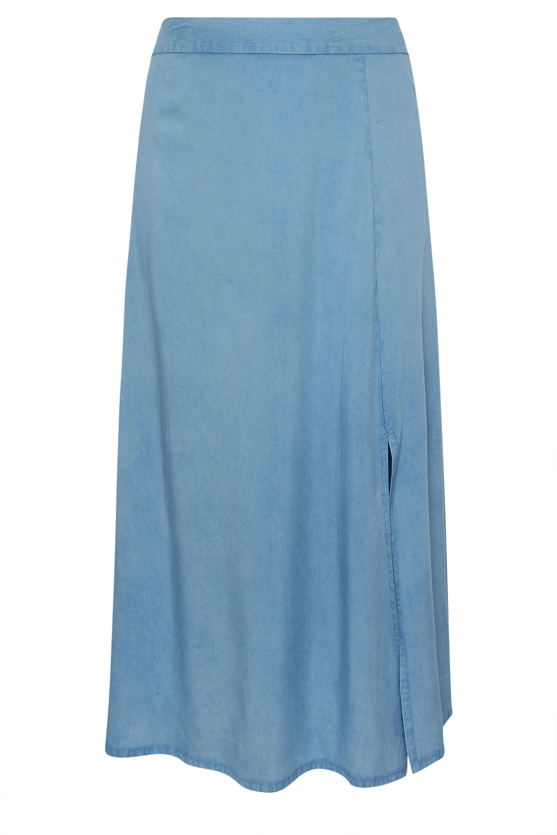 YOURS Plus Size Blue Chambray Maxi Skirt | Yours Clothing 6
