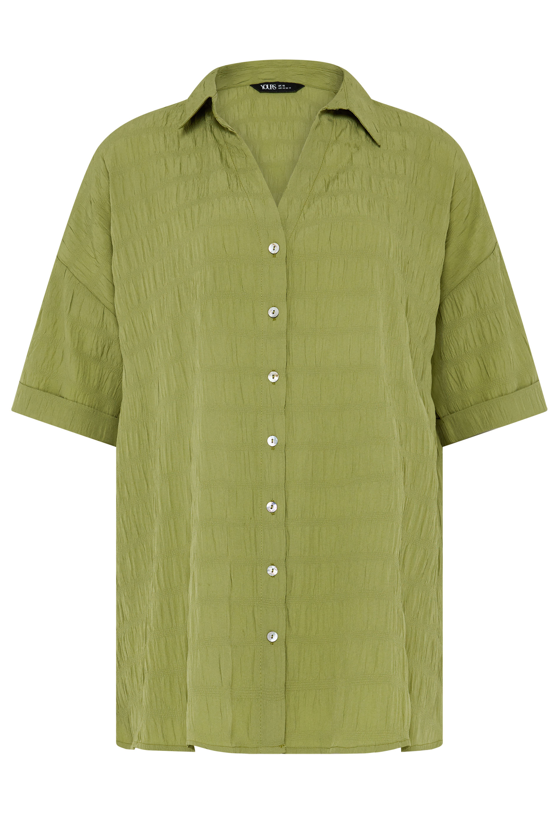YOURS Plus Size Green Textured Shirt 5