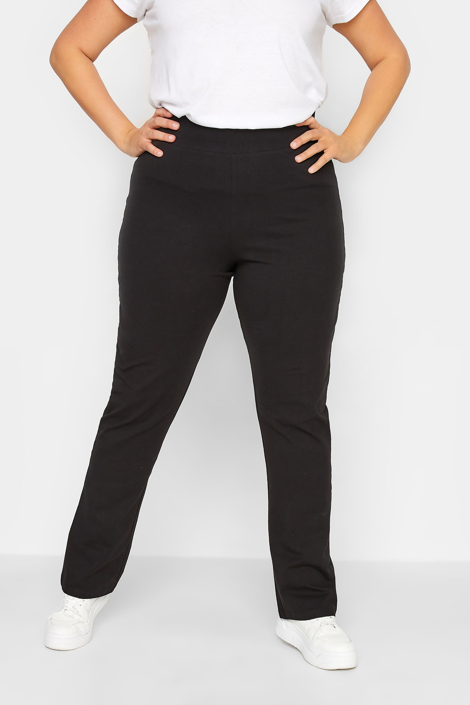 LTS Tall Women's Black Slim Leg Yoga Pants | Long Tall Sally 1