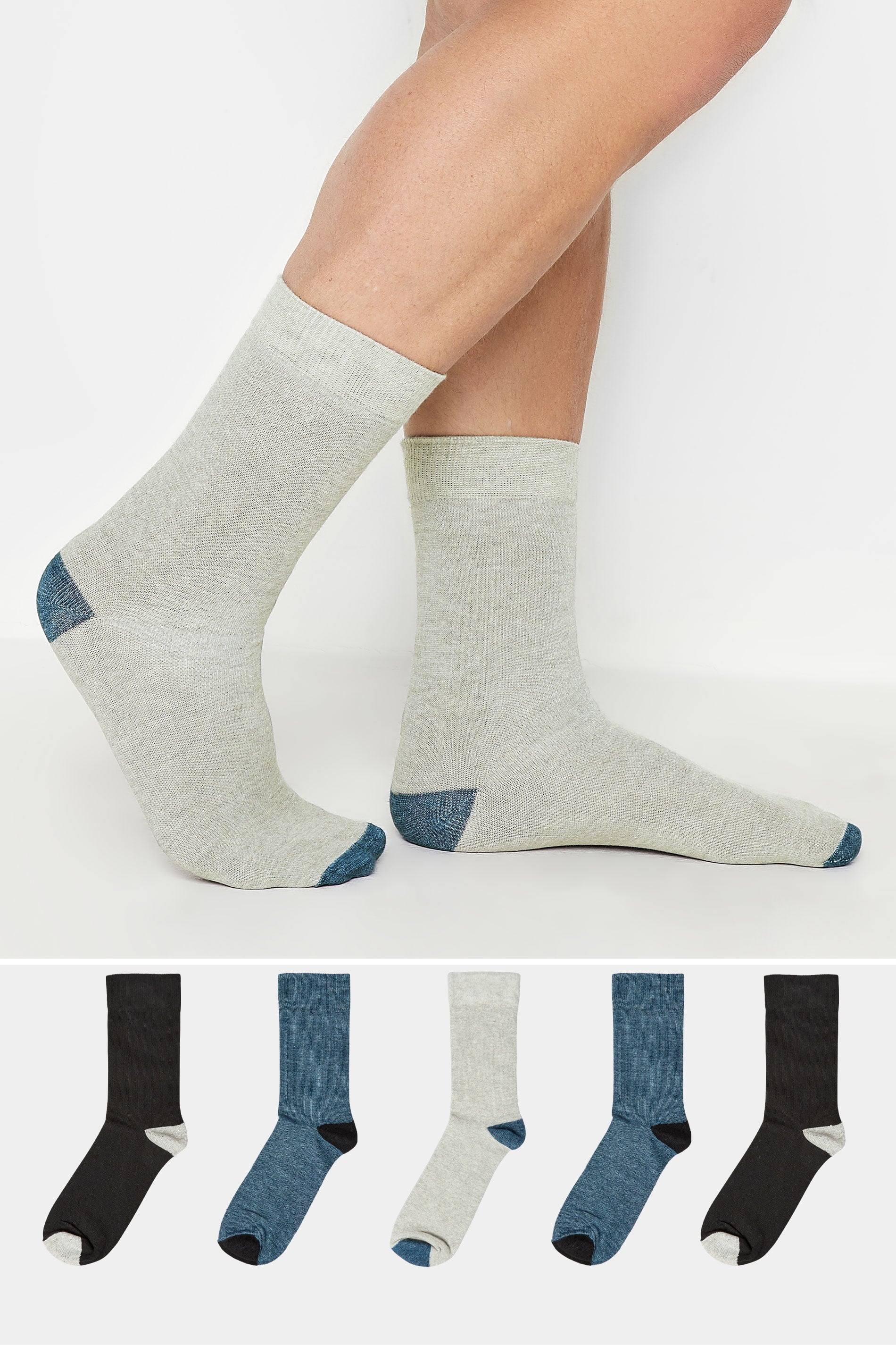 BadRhino Blue 5 Pack Heel & Toe Socks | BadRhino 3