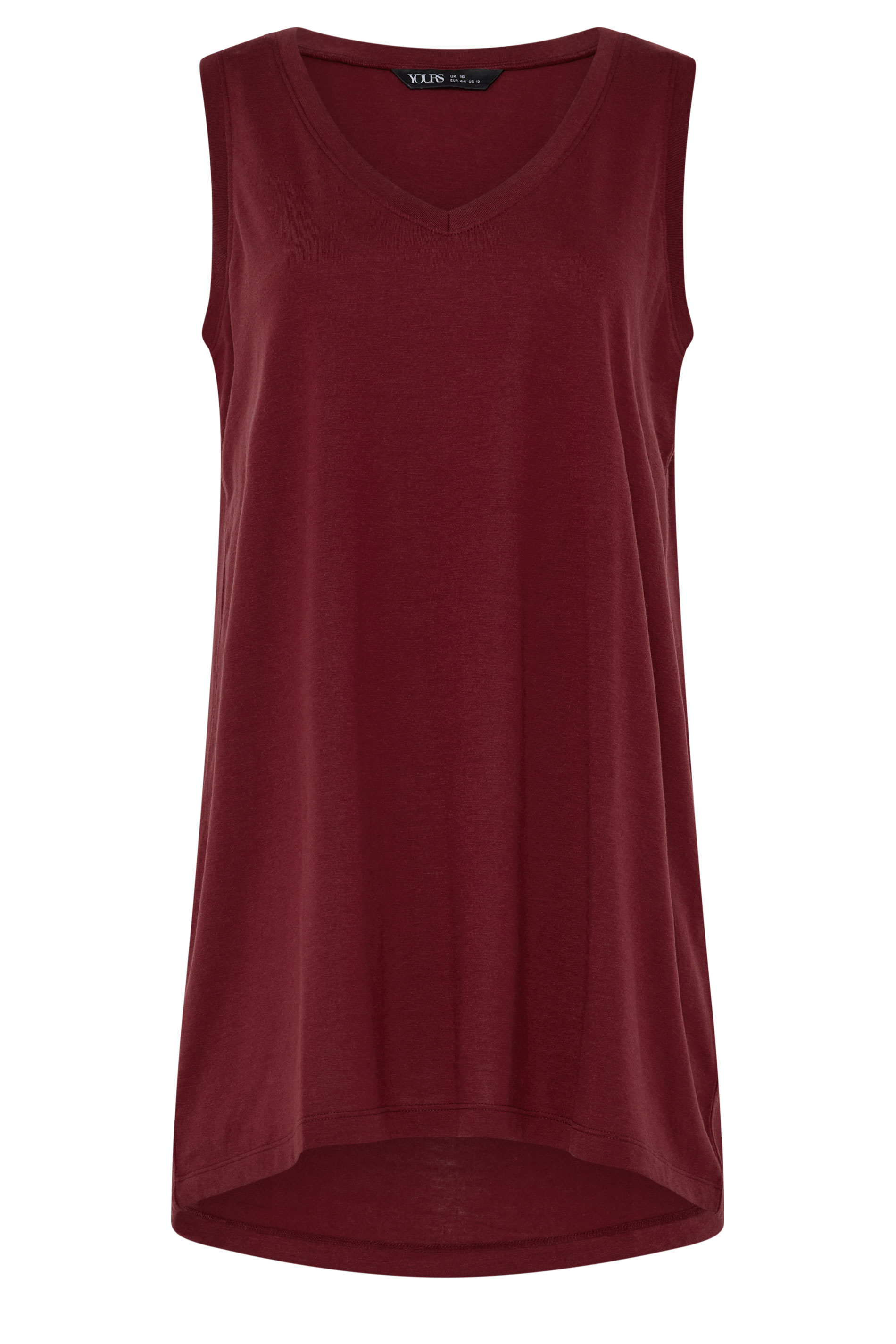 YOURS Plus Size Red V-Neck Vest Top | Yours Clothing 5