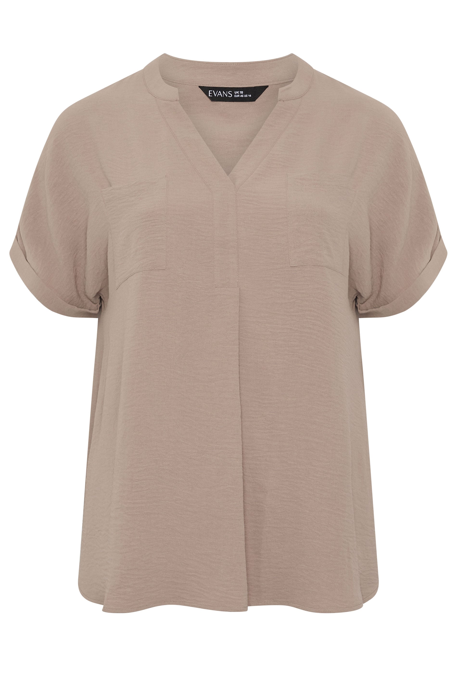 EVANS Plus Size Mocha Brown Overhead Utility Shirt | Evans 5