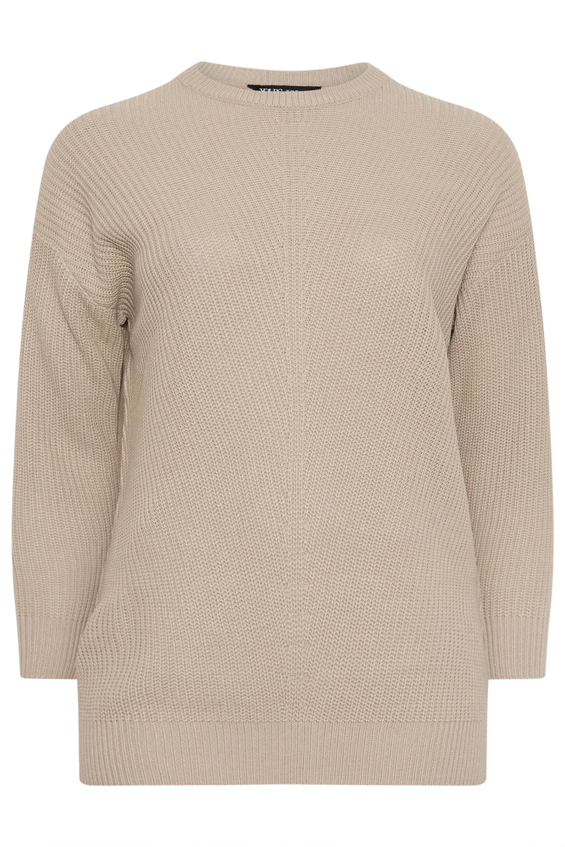 YOURS Plus Size Natural Brown Essential Knitted Jumper | Yours Clothing 5