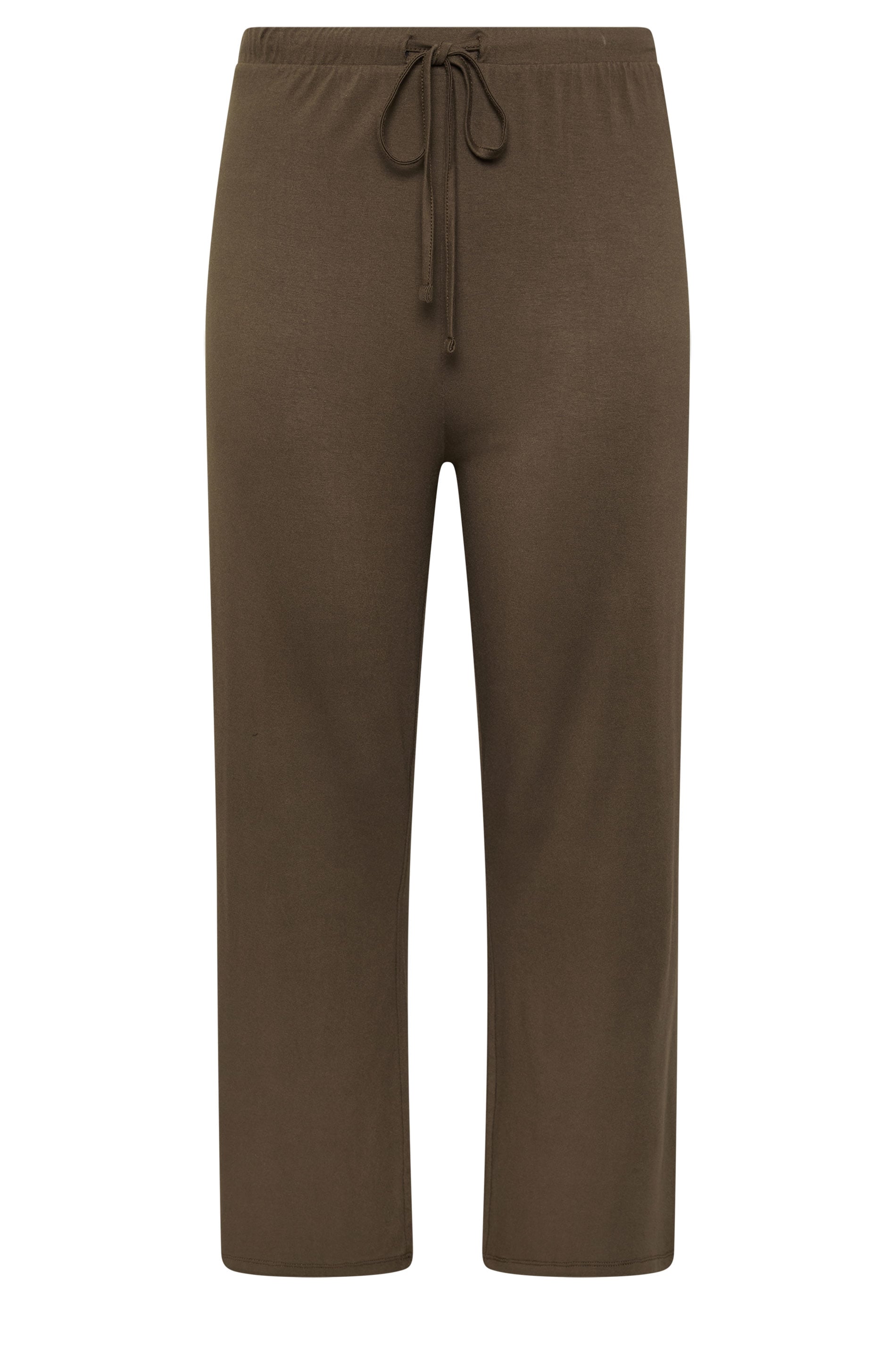 YOURS Plus Size Chocolate Brown Jersey Yoga Pants | Yours Clothing 1