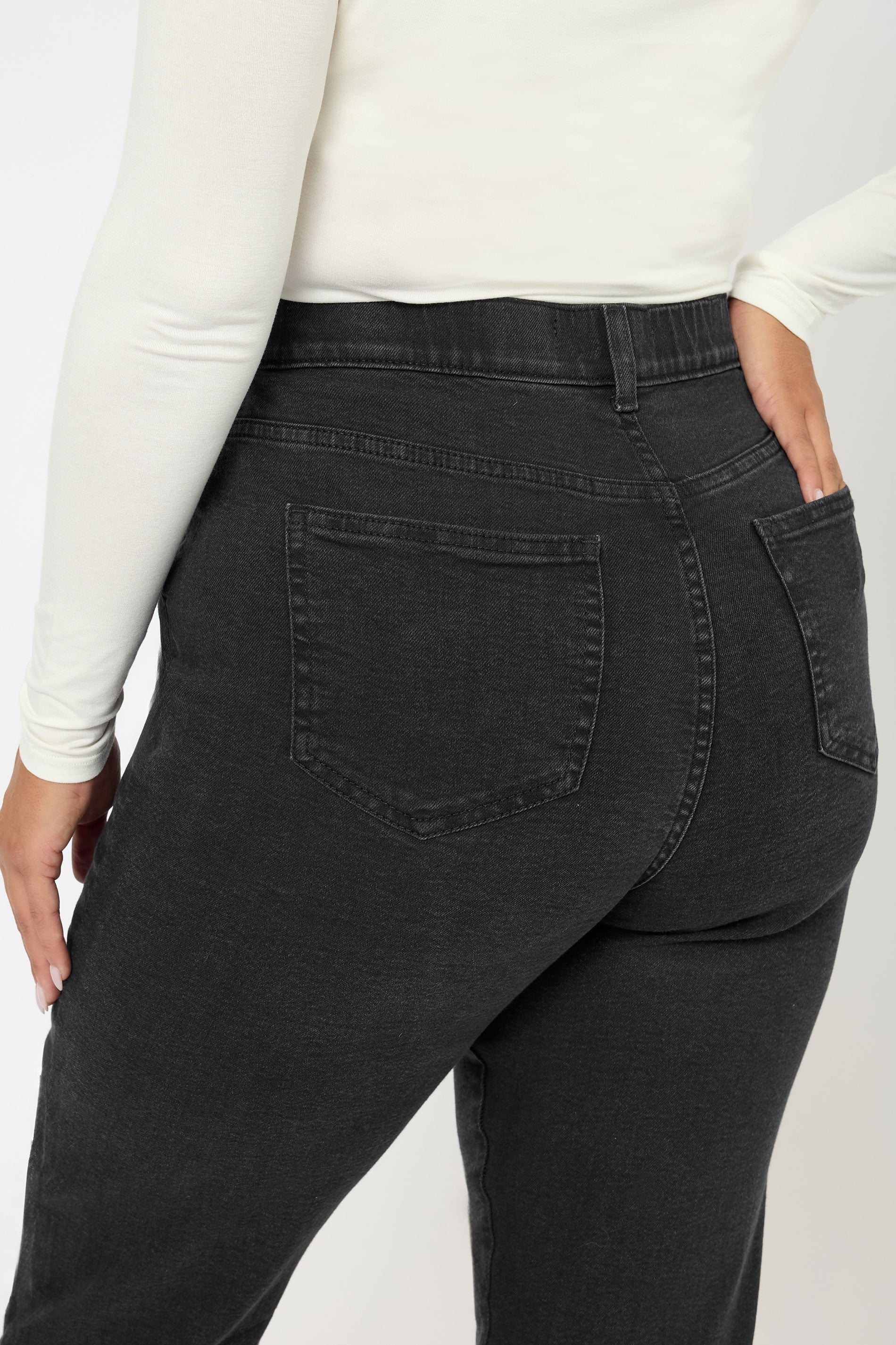 YOURS Plus Size Black Washed Boyfriend Jeans | Yours Clothing 6