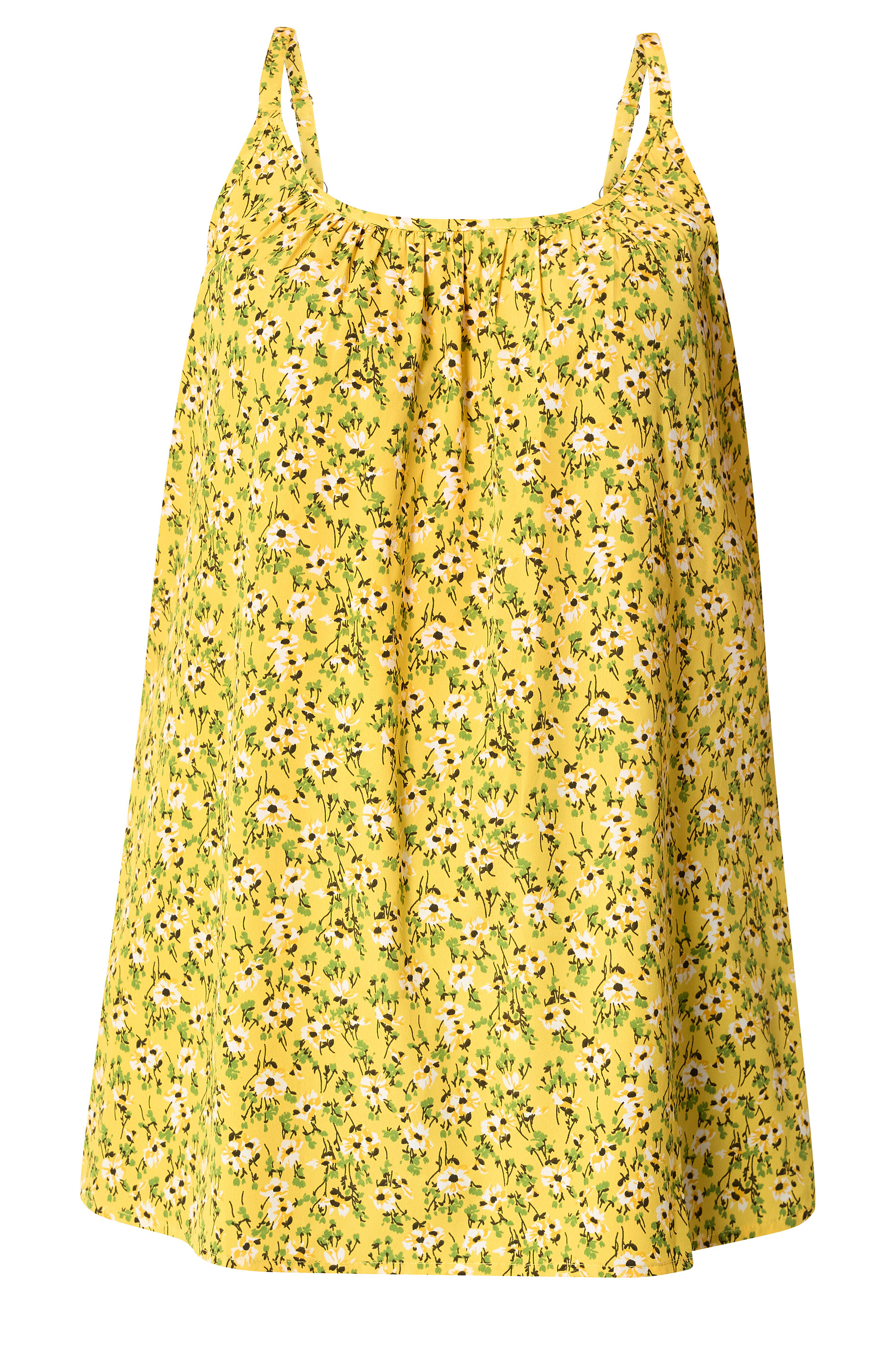 YOURS Plus Size Yellow Ditsy Floral Swing Vest | Yours Clothing 5