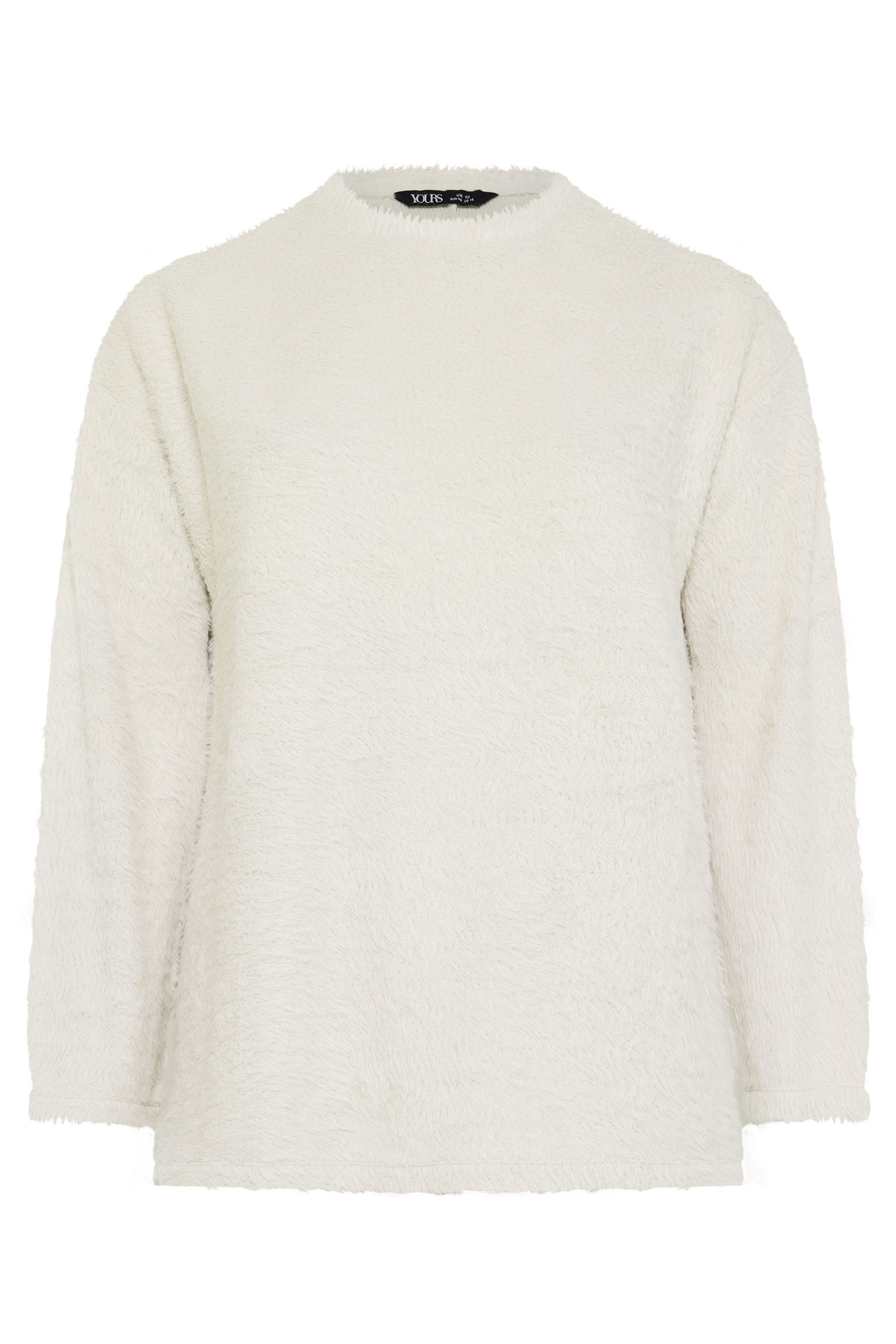 YOURS Plus Size Cream Fluffy Knit Jumper | Yours Clothing 5