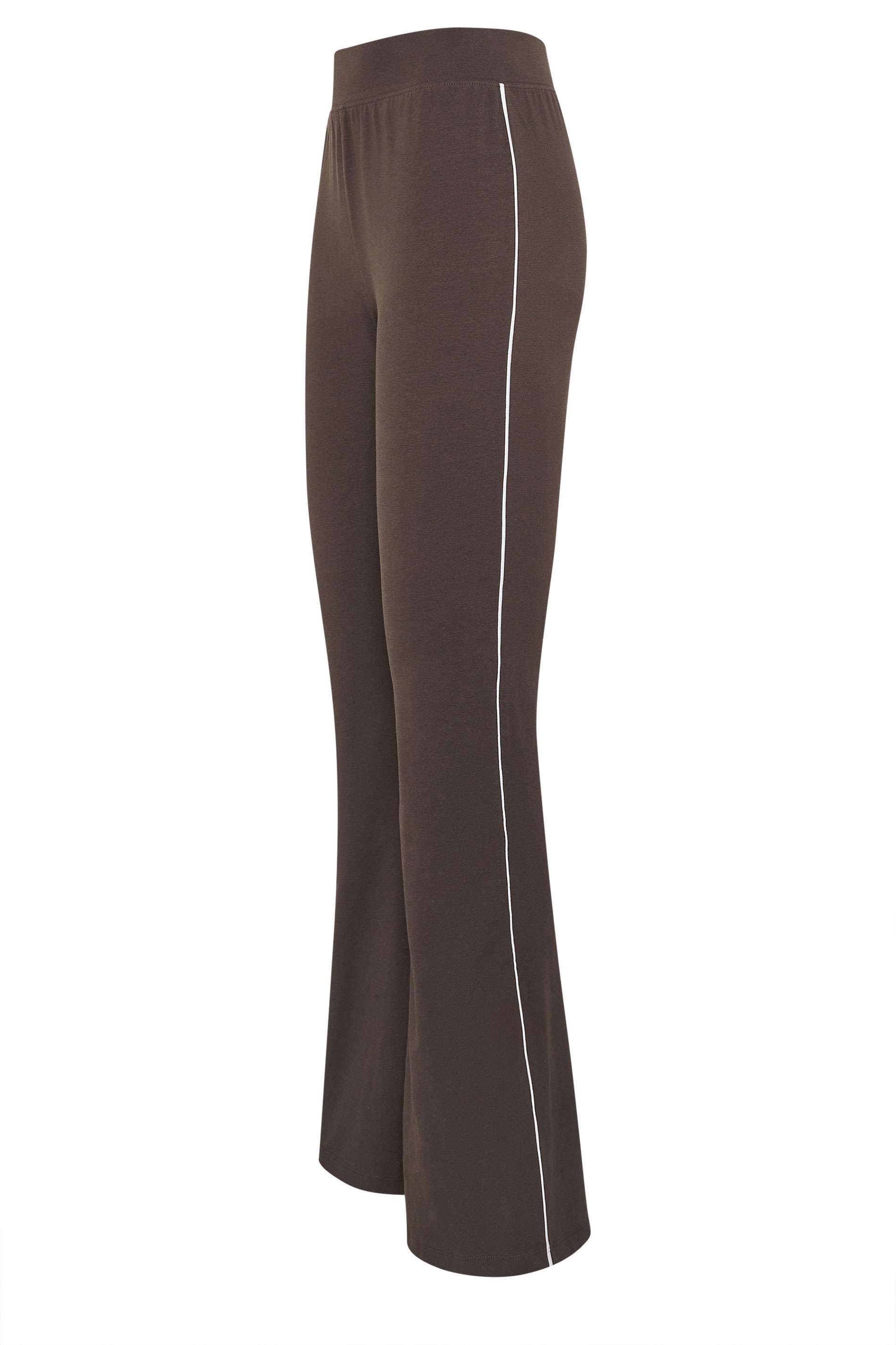 LTS Tall Chocolate Brown Striped Kick Flare Leggings | Long Tall Sally 6
