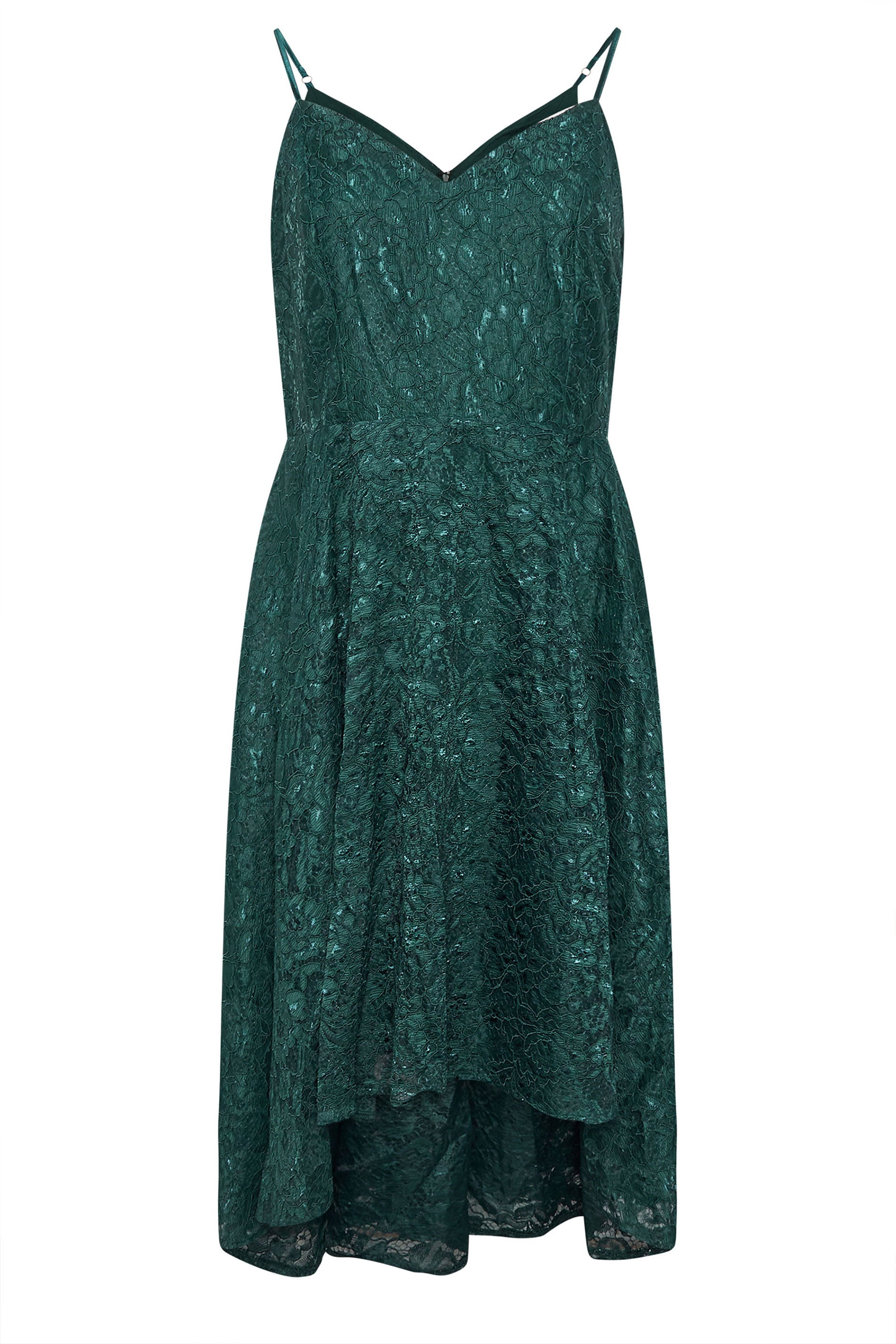 YOURS LONDON Plus Size Emerald Green Lace Midi Dress | Yours Clothing 5